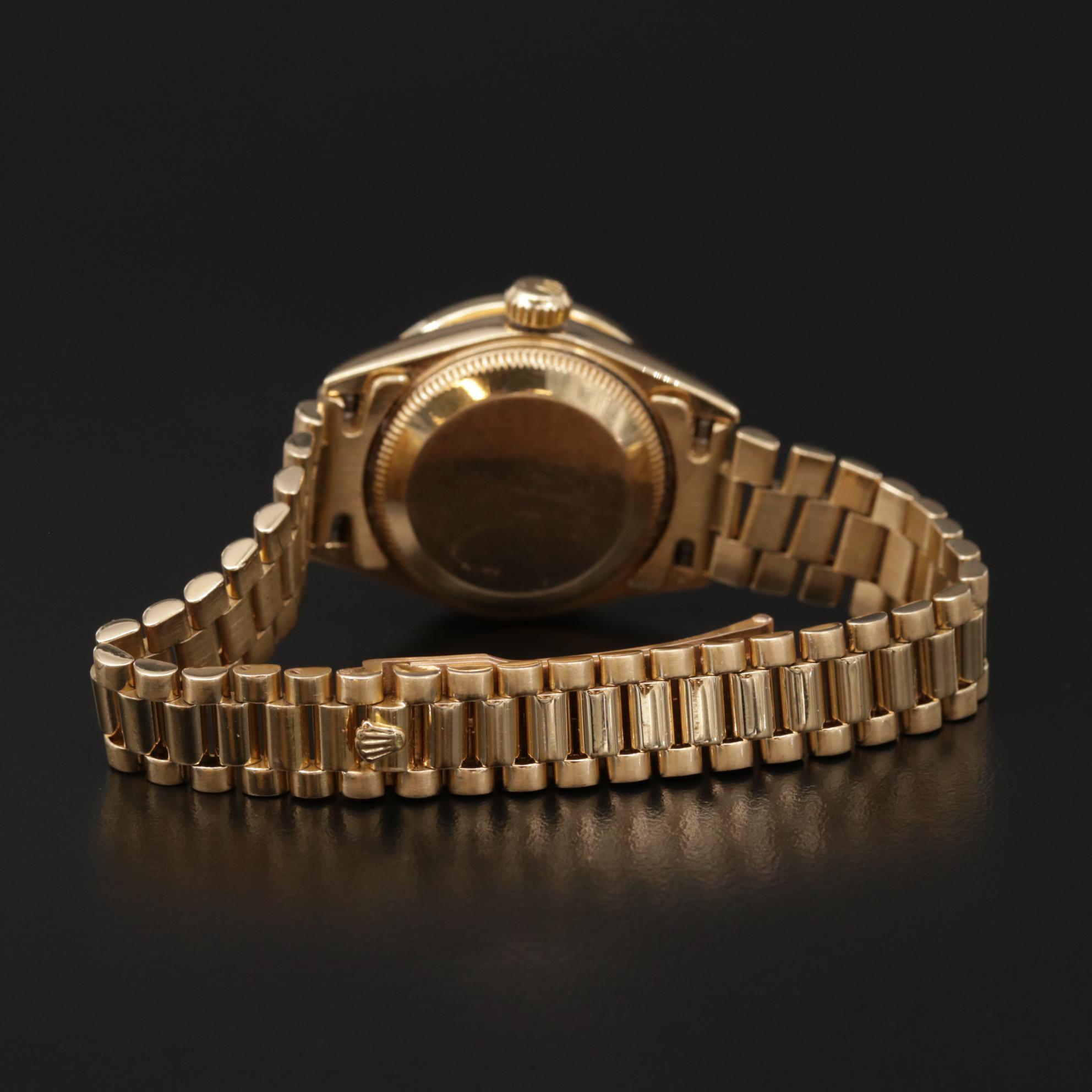 Rolex Datejust Presidential 18K Gold Diamond and Sapphire Watch, Circa 1986