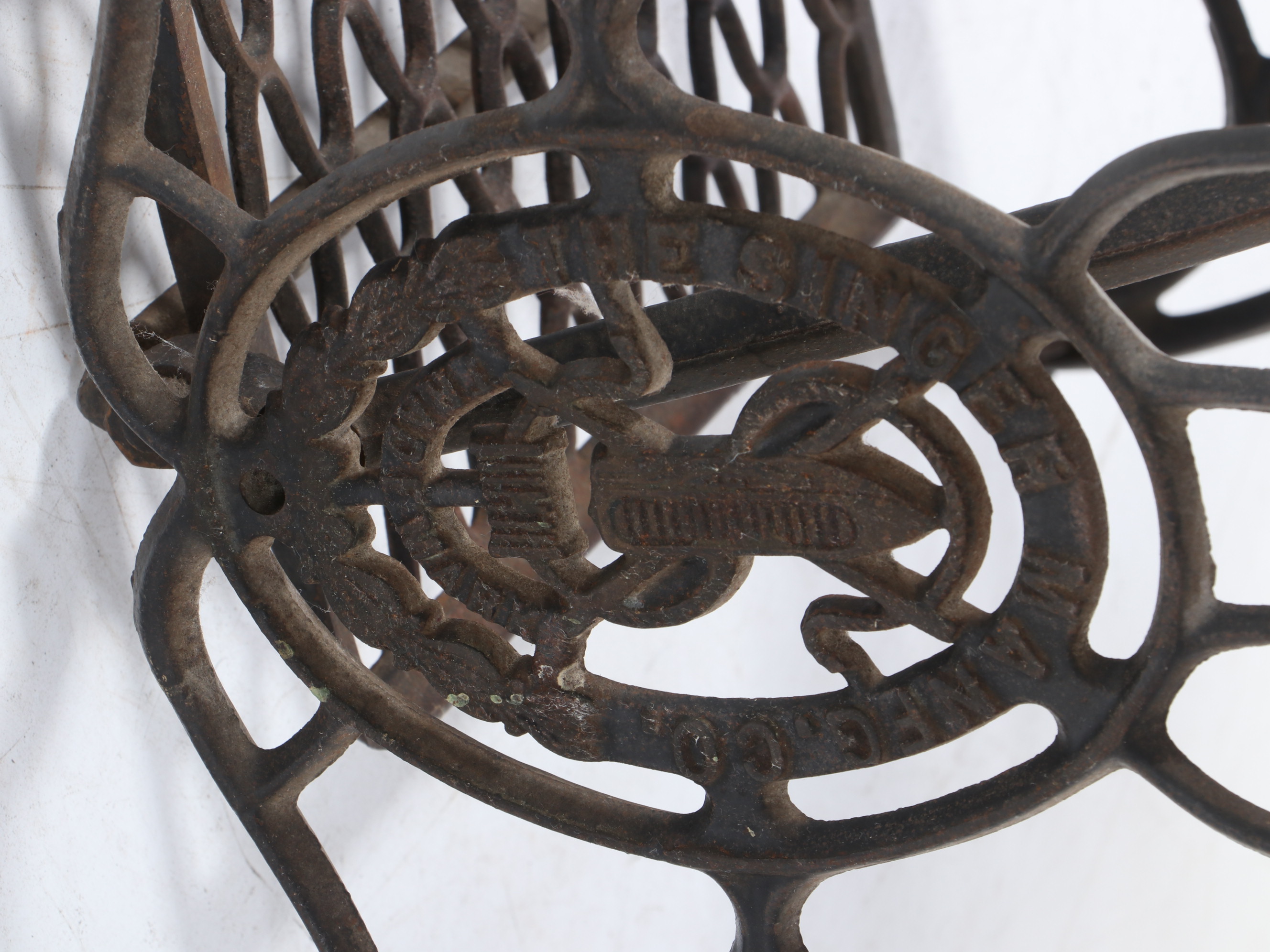 Oak and Cast Iron Singer Sewing Machine and Table, circa 1900