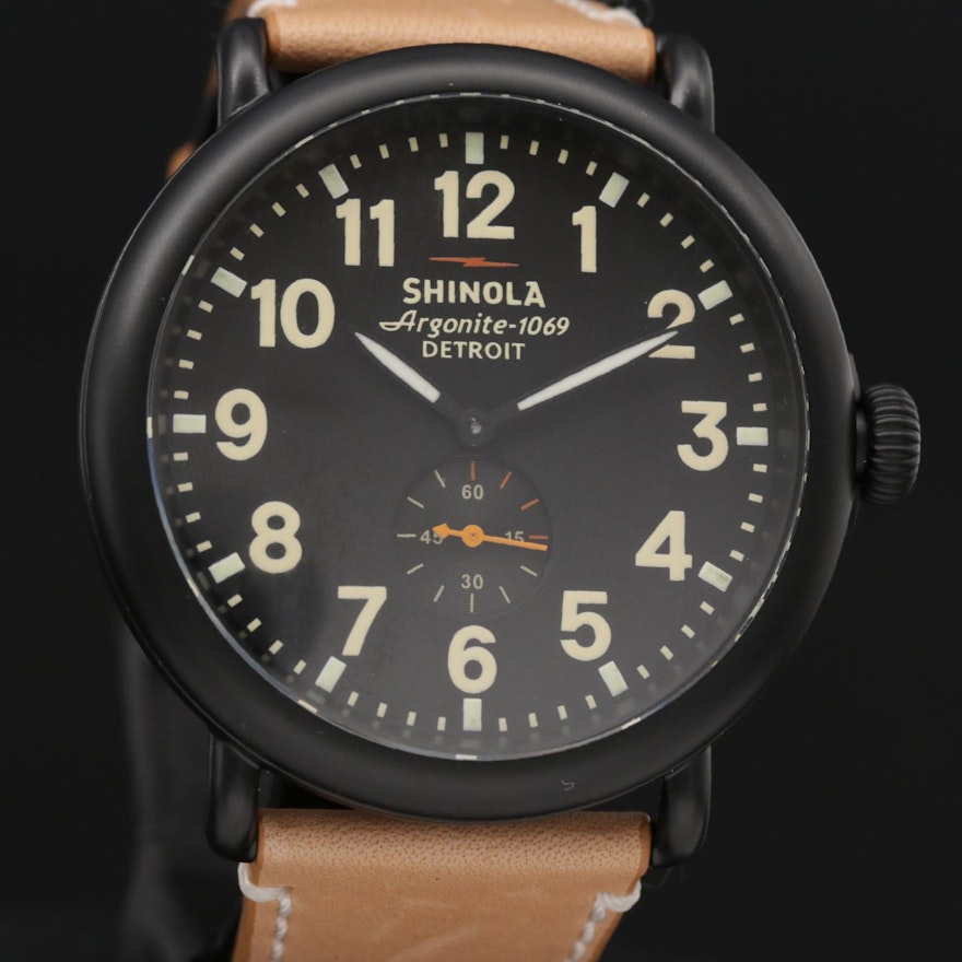 Shinola Runwell Black PVD Stainless Steel Quartz Wristwatch