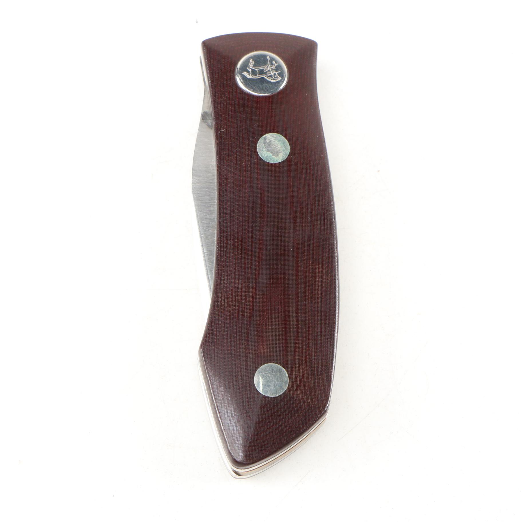 Colt Barry Wood Hartford CT. Horse Logo Hunting Knife with Leather Sheath