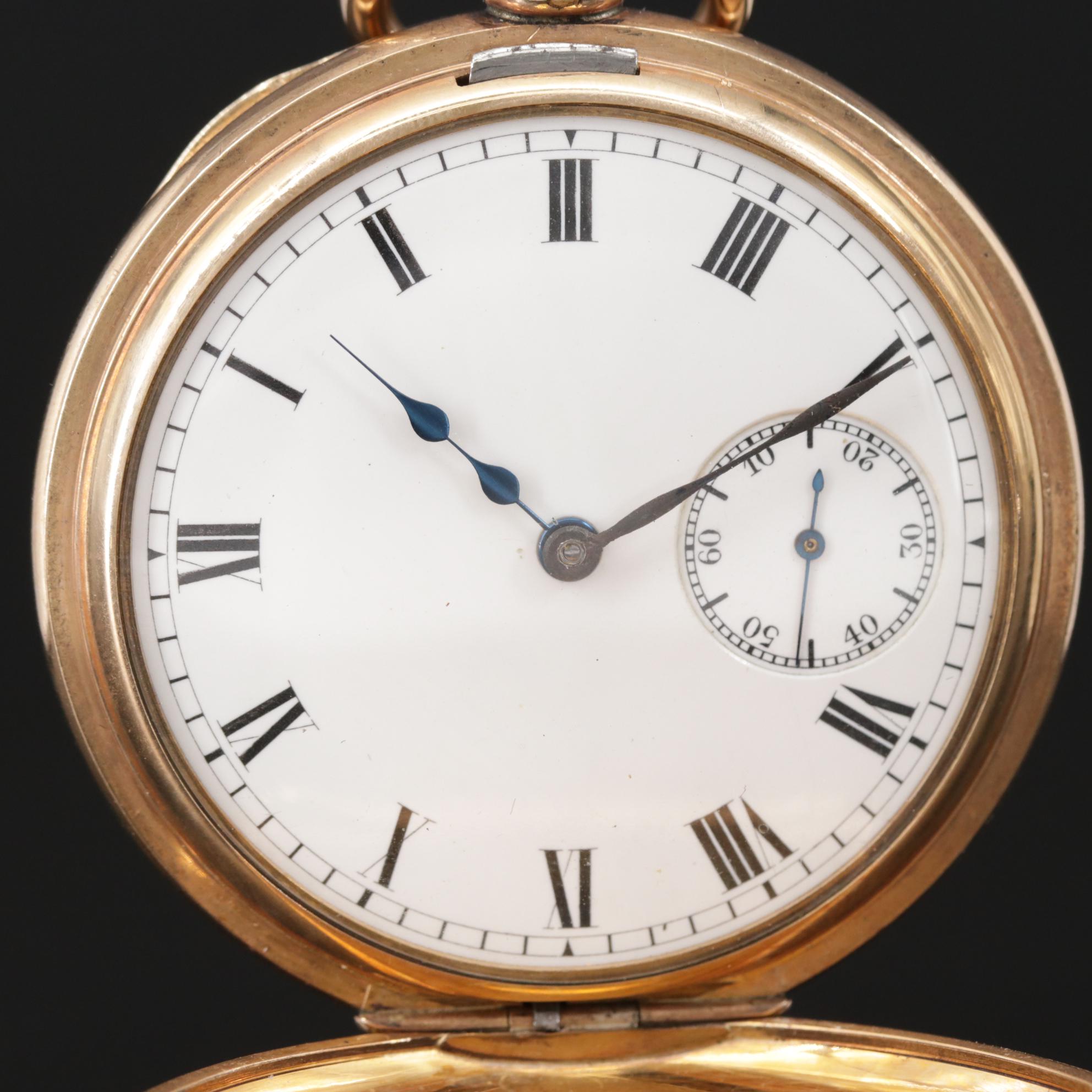 Antique Waltham Gold Filled Demi Hunter Pocket Watch, 1912