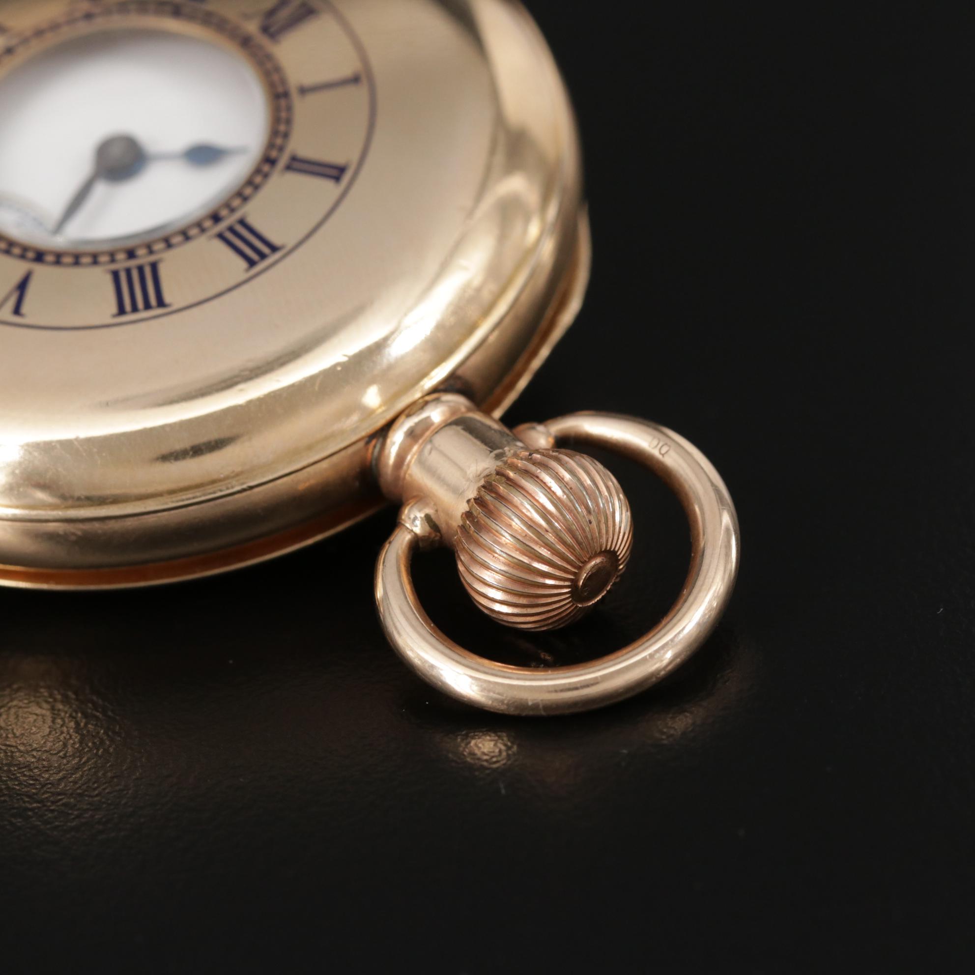 Antique Waltham Gold Filled Demi Hunter Pocket Watch, 1912