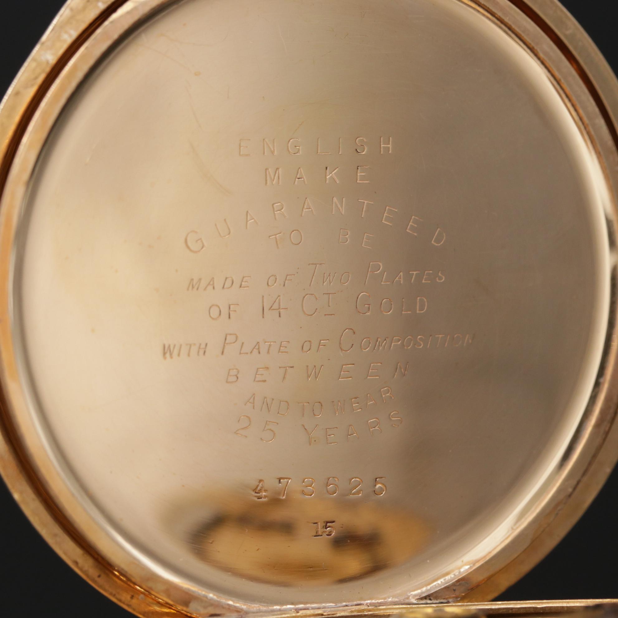 Antique Waltham Gold Filled Demi Hunter Pocket Watch, 1912