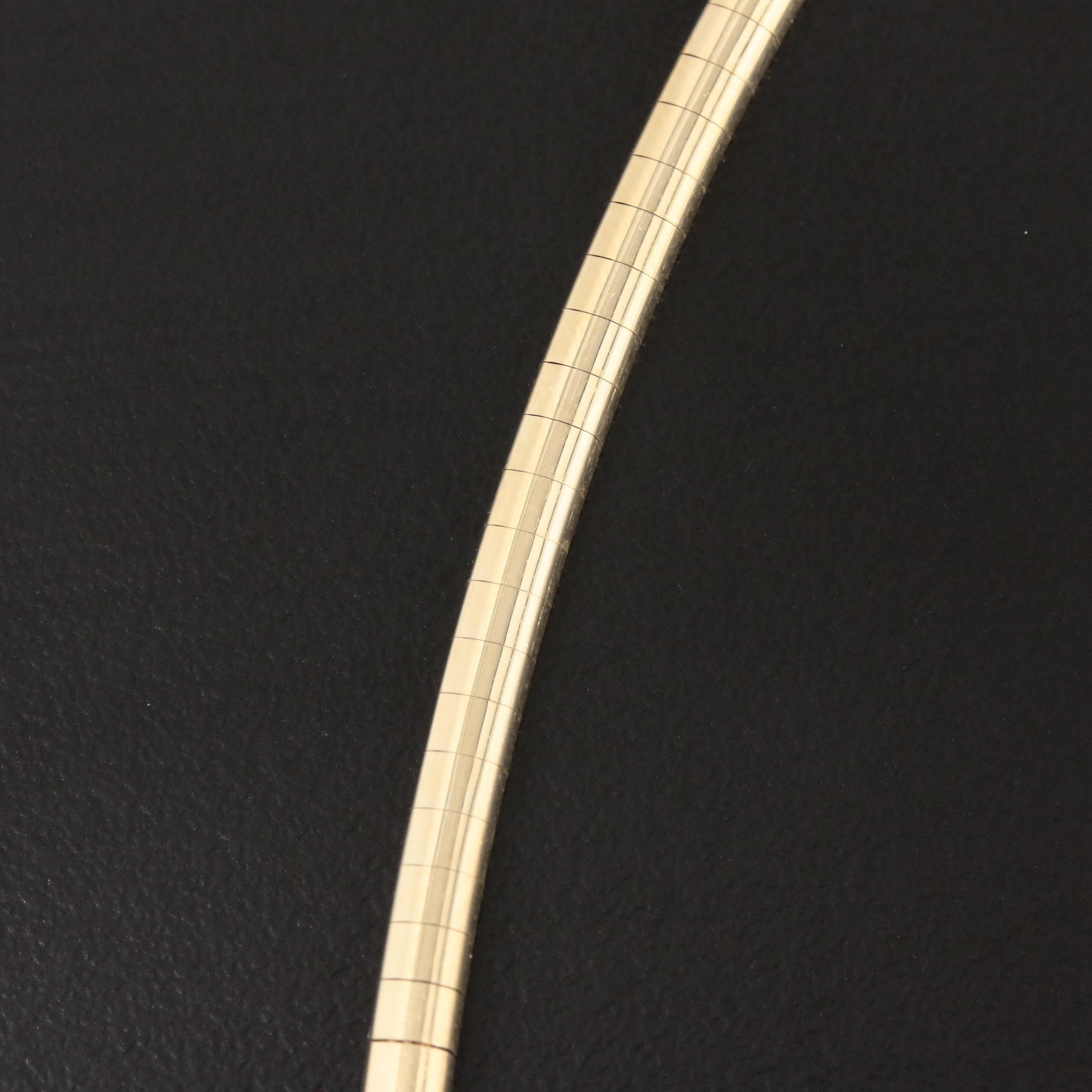 14K Yellow Gold Omega Link Necklace with Extender