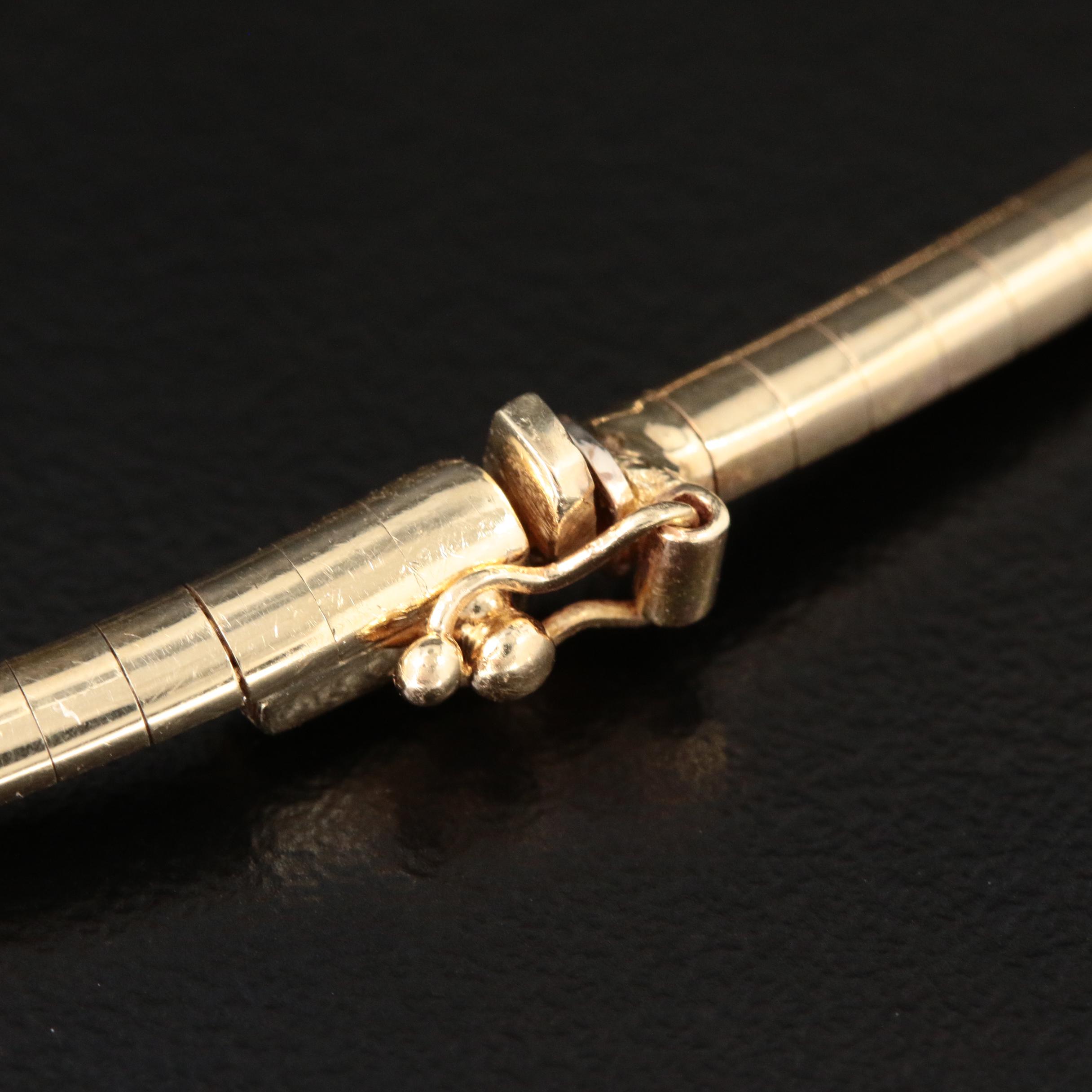 14K Yellow Gold Omega Link Necklace with Extender