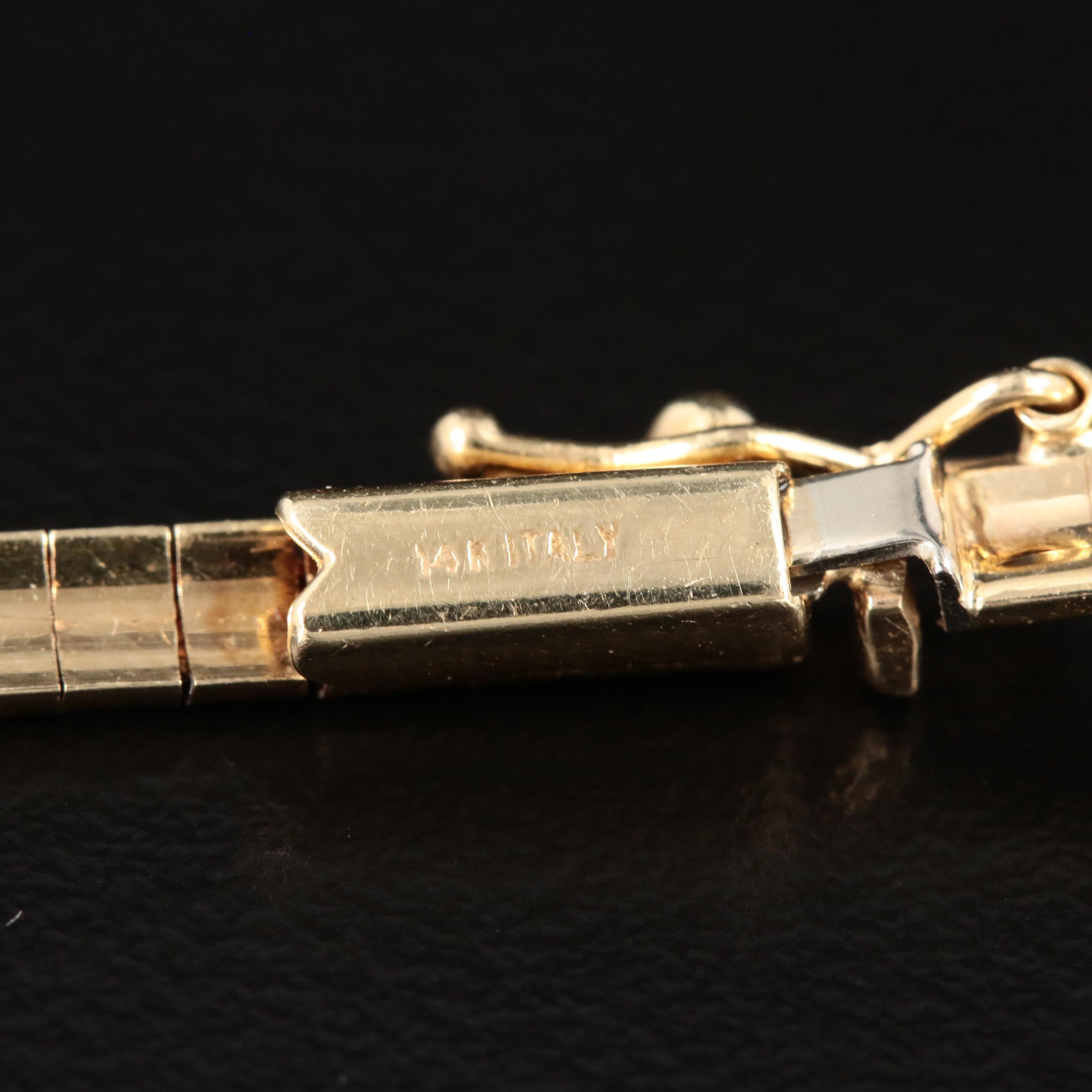 14K Yellow Gold Omega Link Necklace with Extender