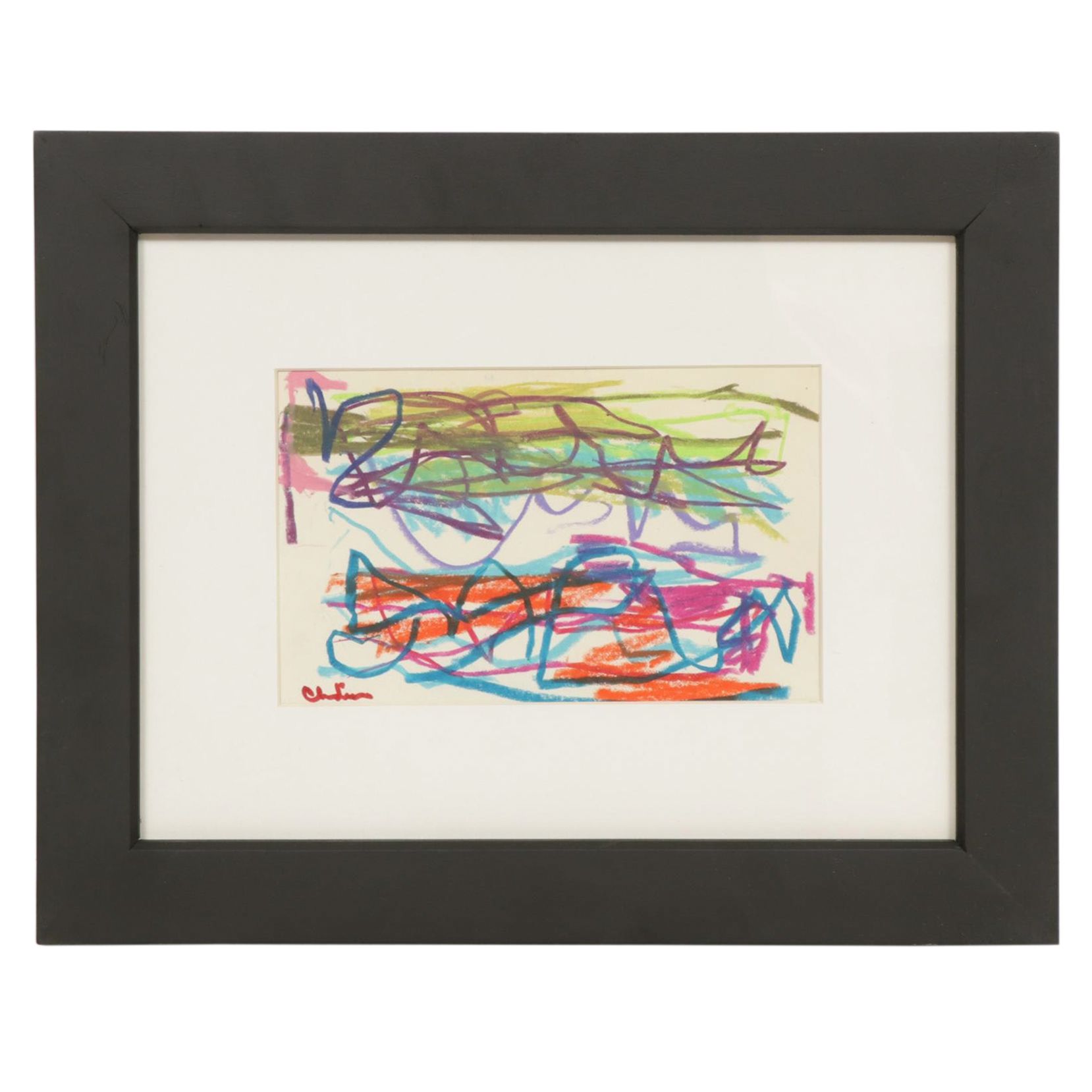 Paul Chidlaw Abstract Marker Drawing, Mid to Late 20th Century