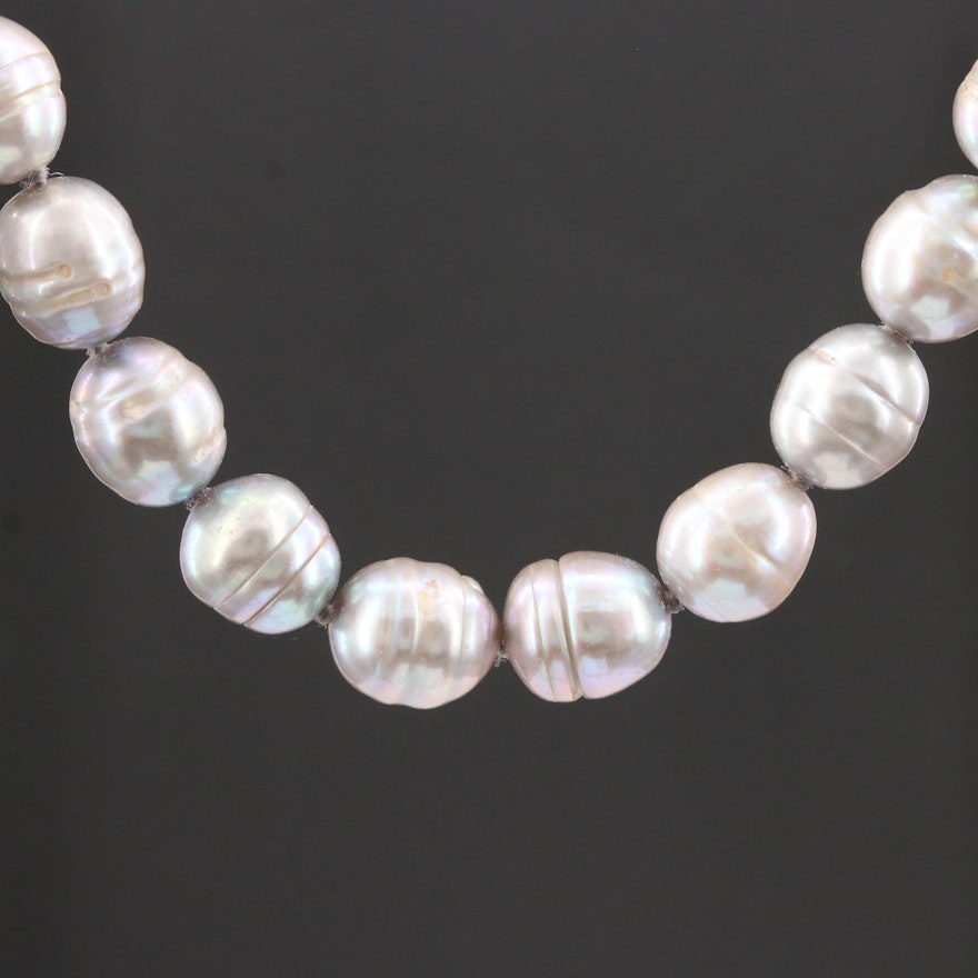 Sterling Silver Pearl Individually Knotted Necklace with Sterling Silver Clasp