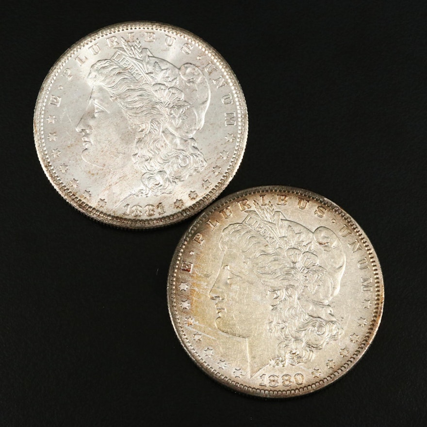 1880-O and 1881-S Morgan Silver Dollars