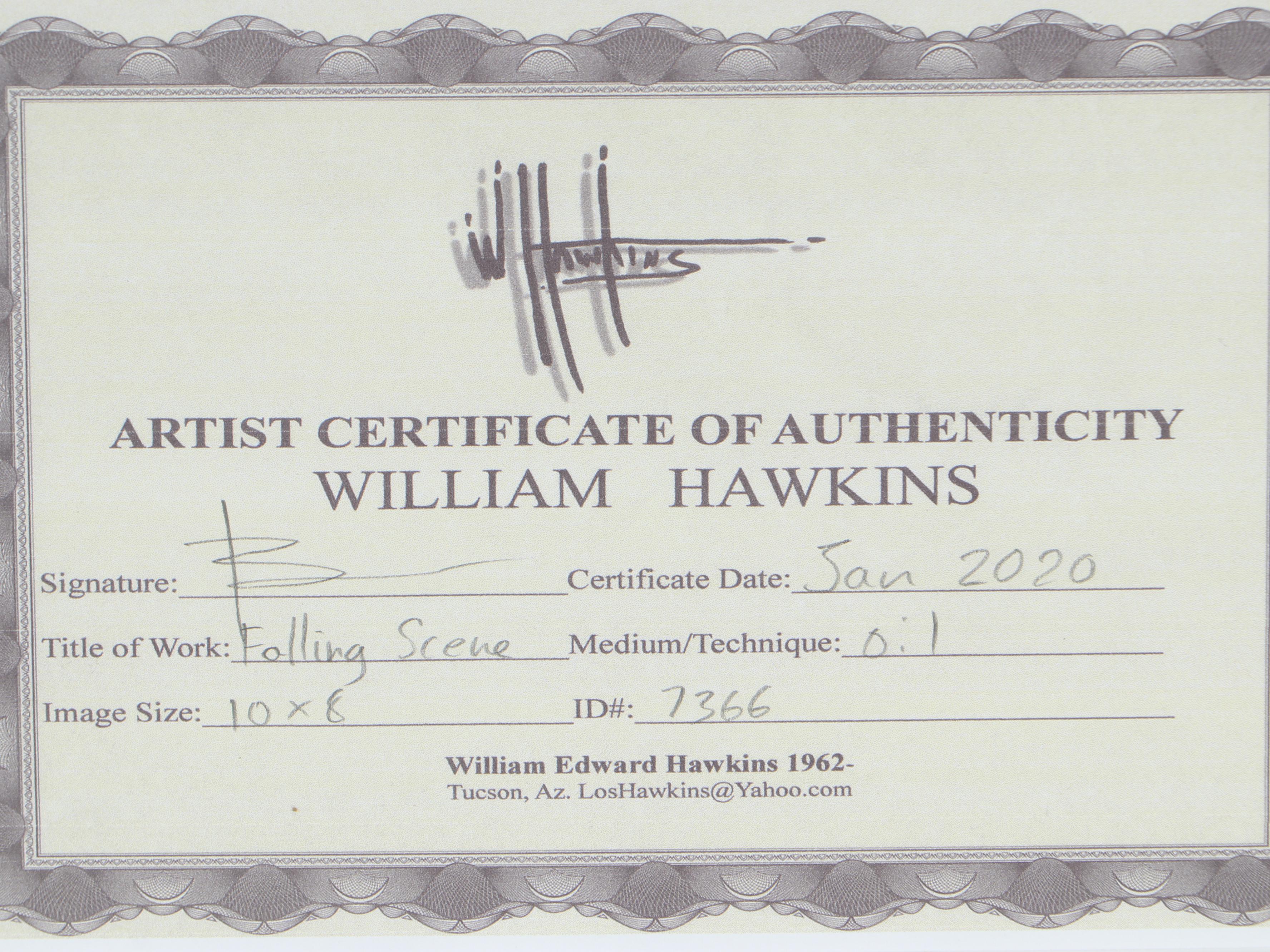 William Hawkins Landscape Oil Painting "Falling Scene"