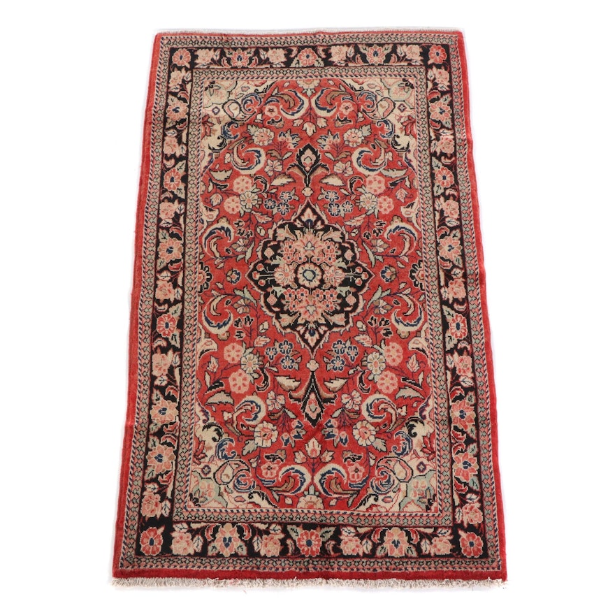 4'2 x 7'2 Hand-Knotted Persian Kashan Wool Rug