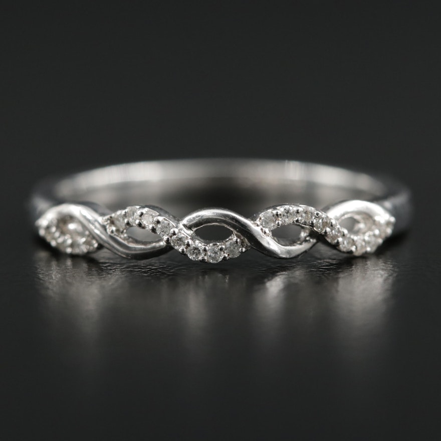 10K White Gold Diamond Band