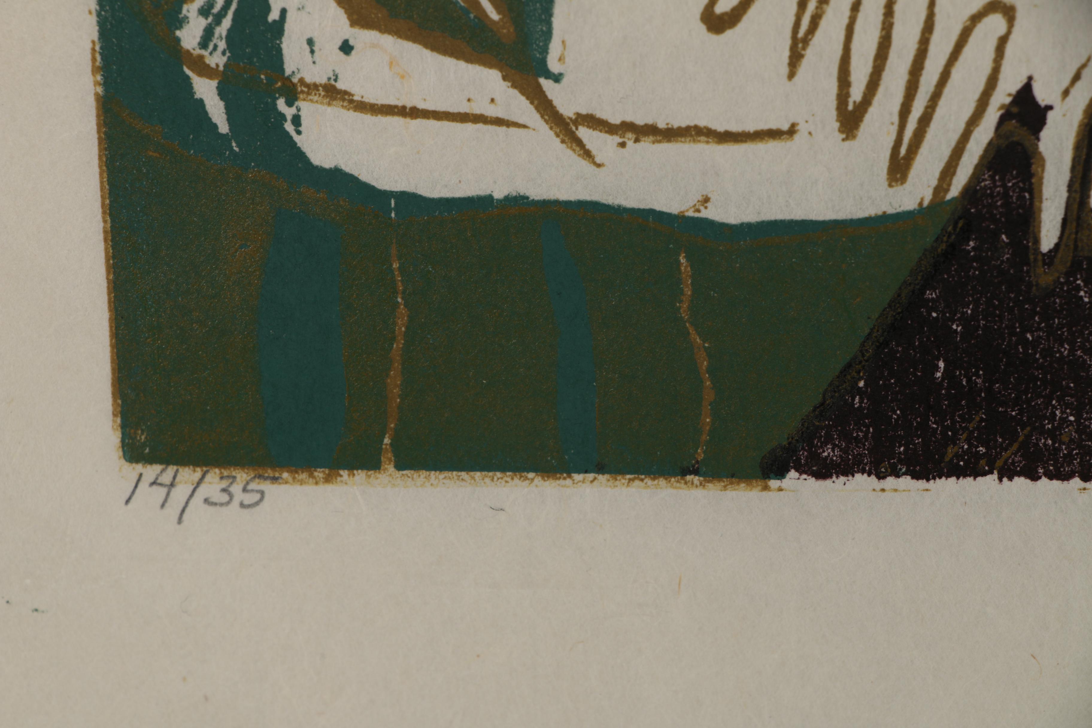 Evelyn Marx Woodcut "The Circle of the Years", 1957