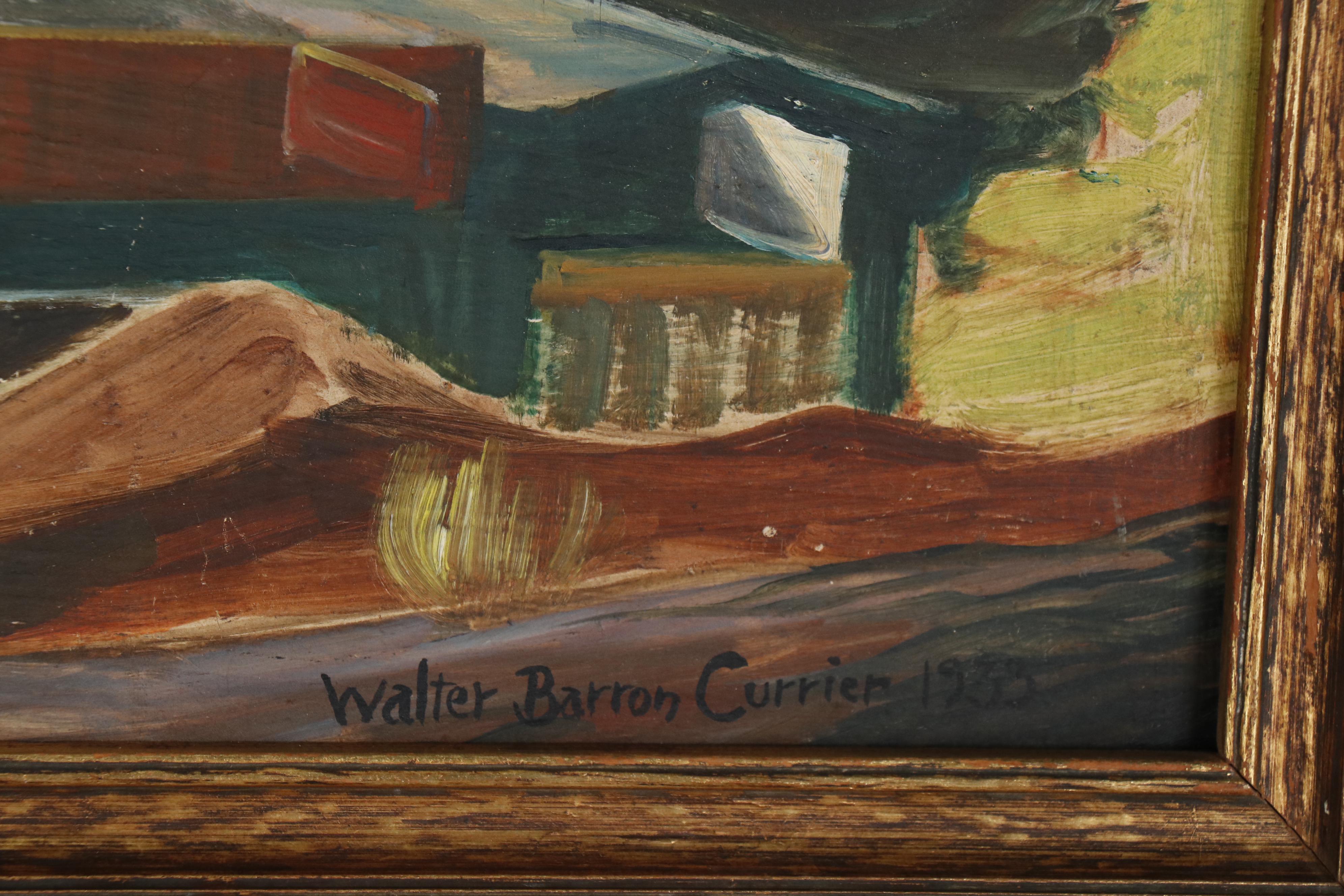 Walter Barron Currier Landscape Oil Painting, 1933