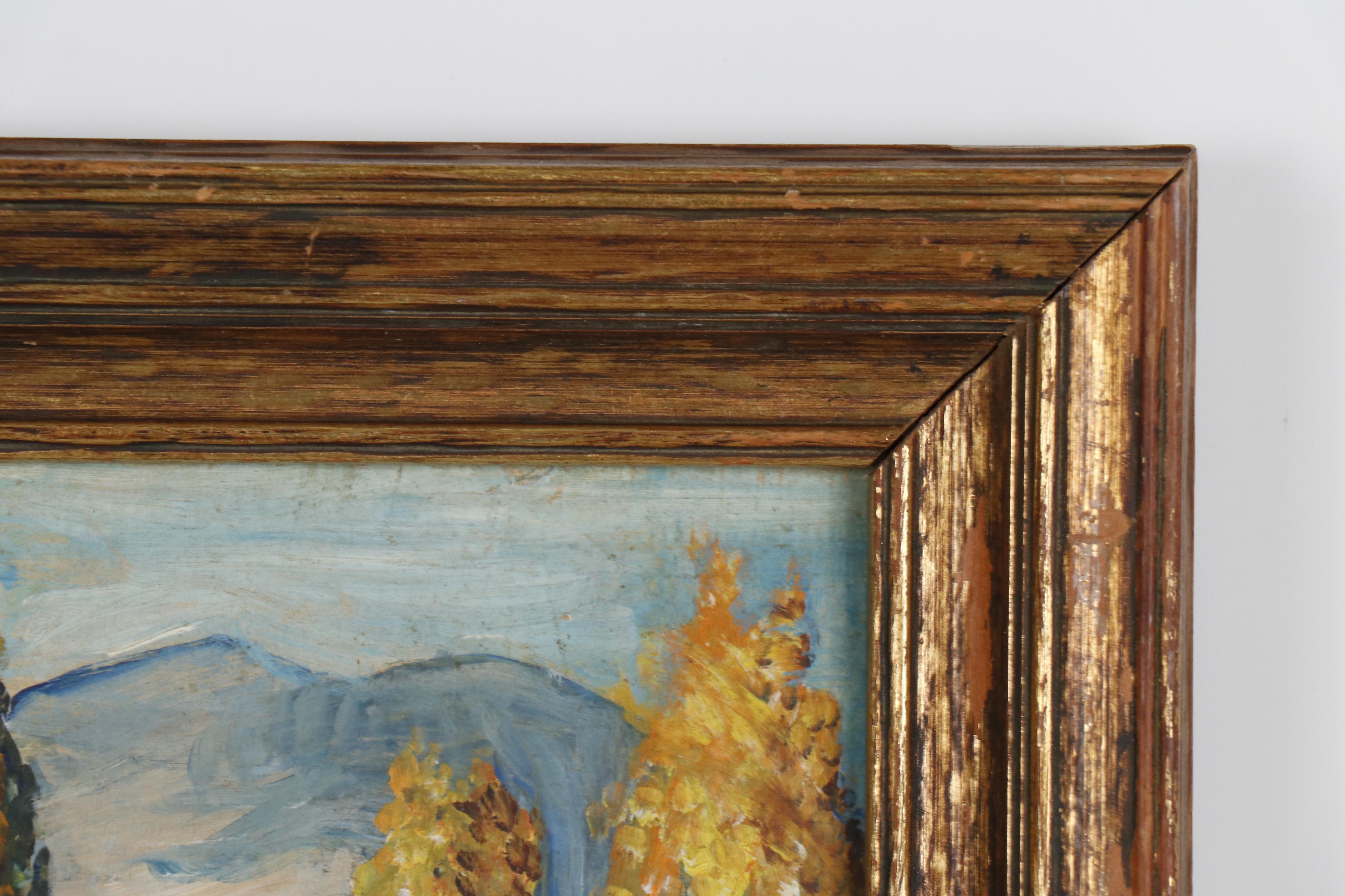 Walter Barron Currier Landscape Oil Painting, 1933