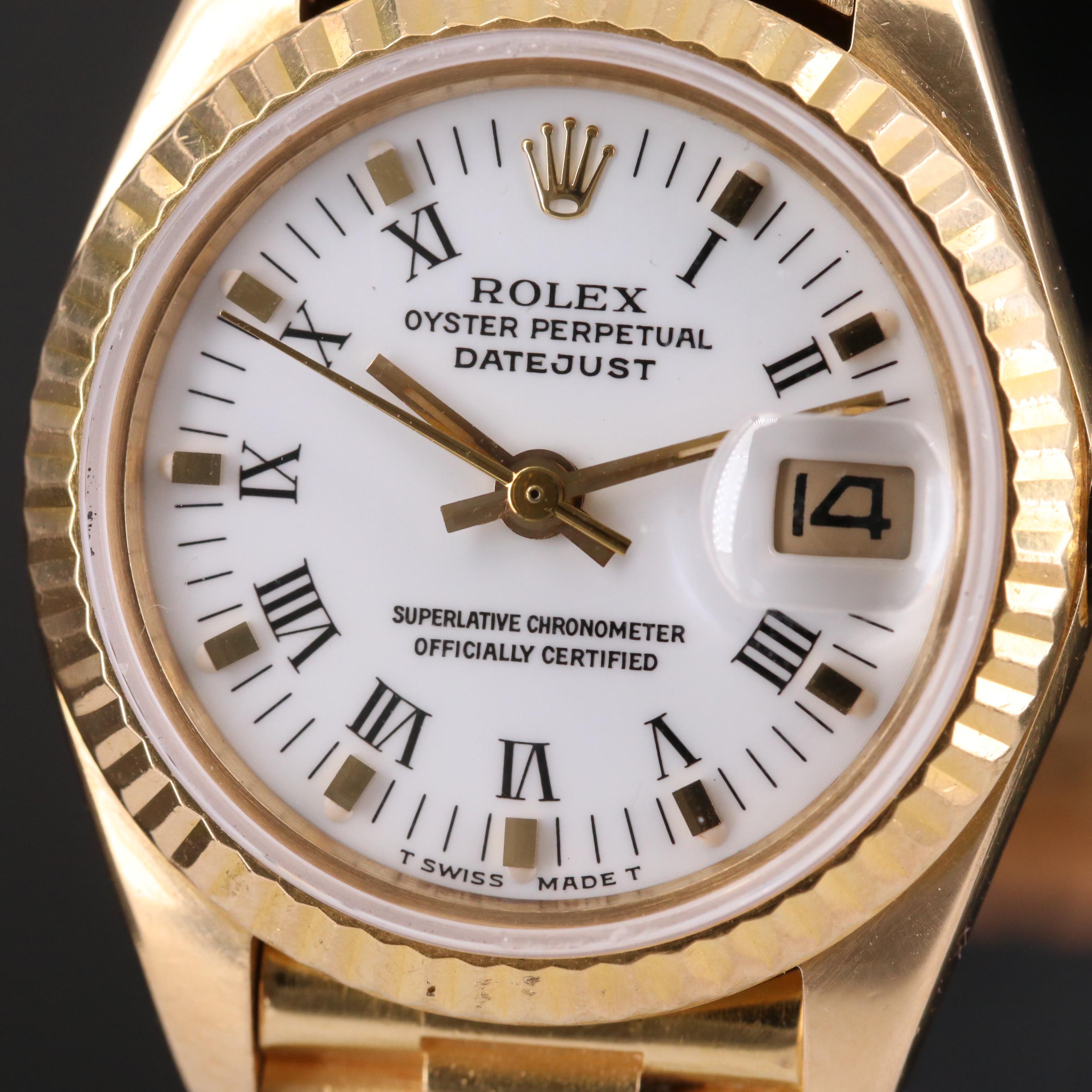 Rolex Datejust "President" 18K Gold Automatic Watch, 1983
