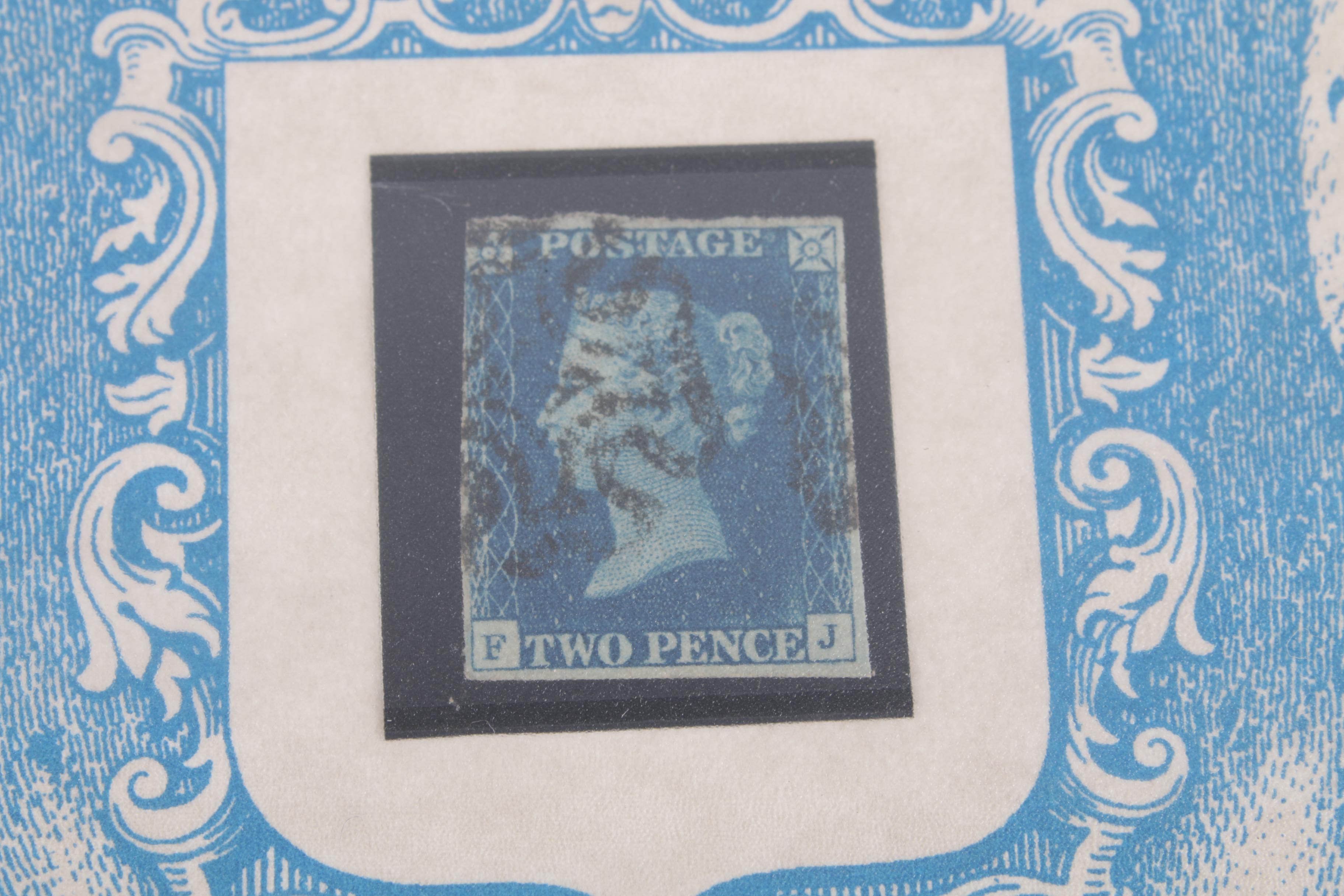 Great Britain "Penny Red", "Penny Black" and "Two Penny Blue" Stamps, circa 1840