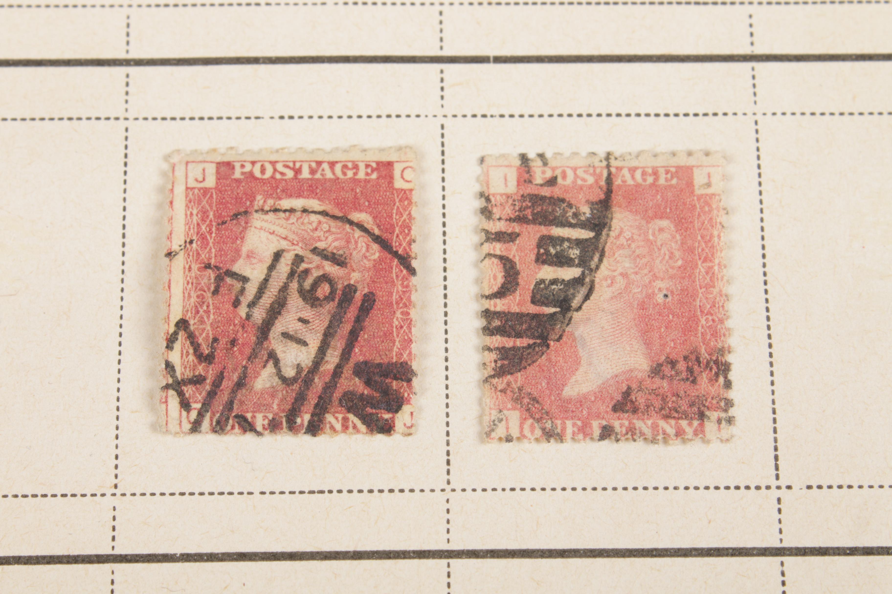 Great Britain "Penny Red", "Penny Black" and "Two Penny Blue" Stamps, circa 1840