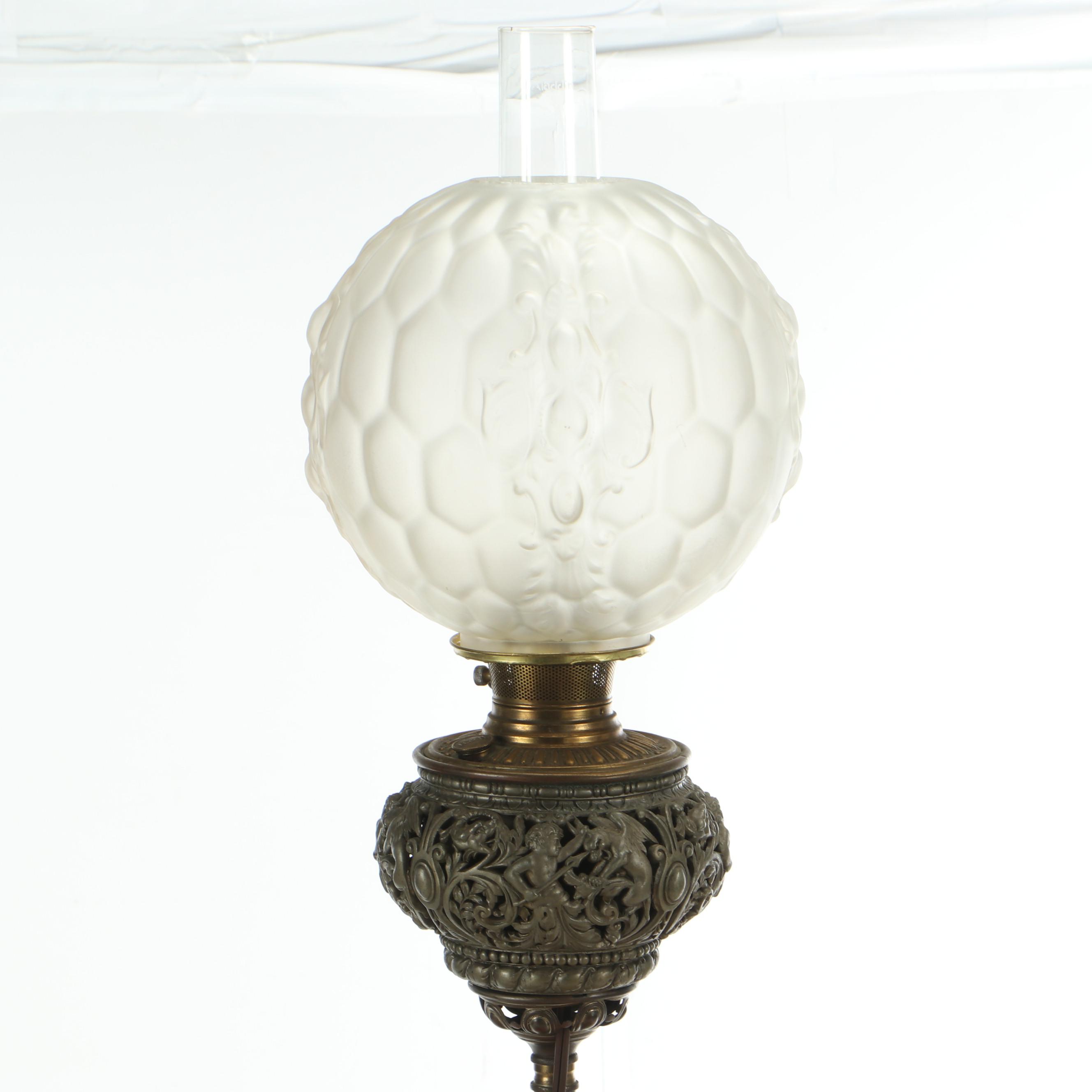 Bradley & Hubbard Victorian Brass Three-Tier Floor Lamp, Late 19th Century