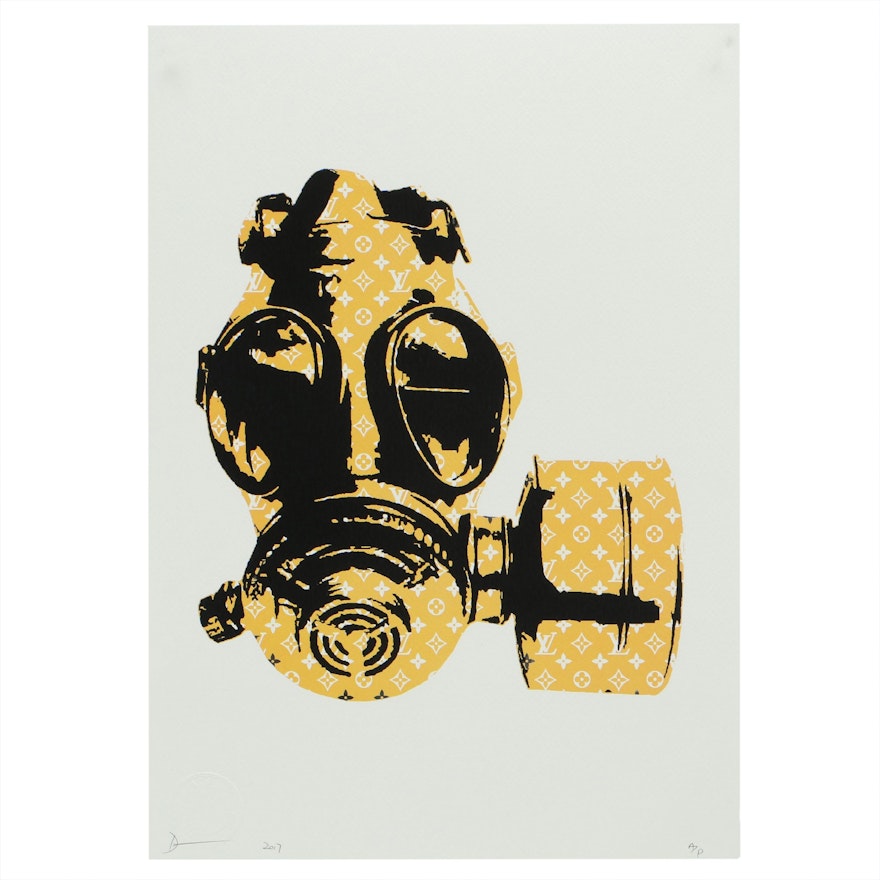 Death NYC Pop Art Offset Lithograph of Louis Vuitton Gas Mask