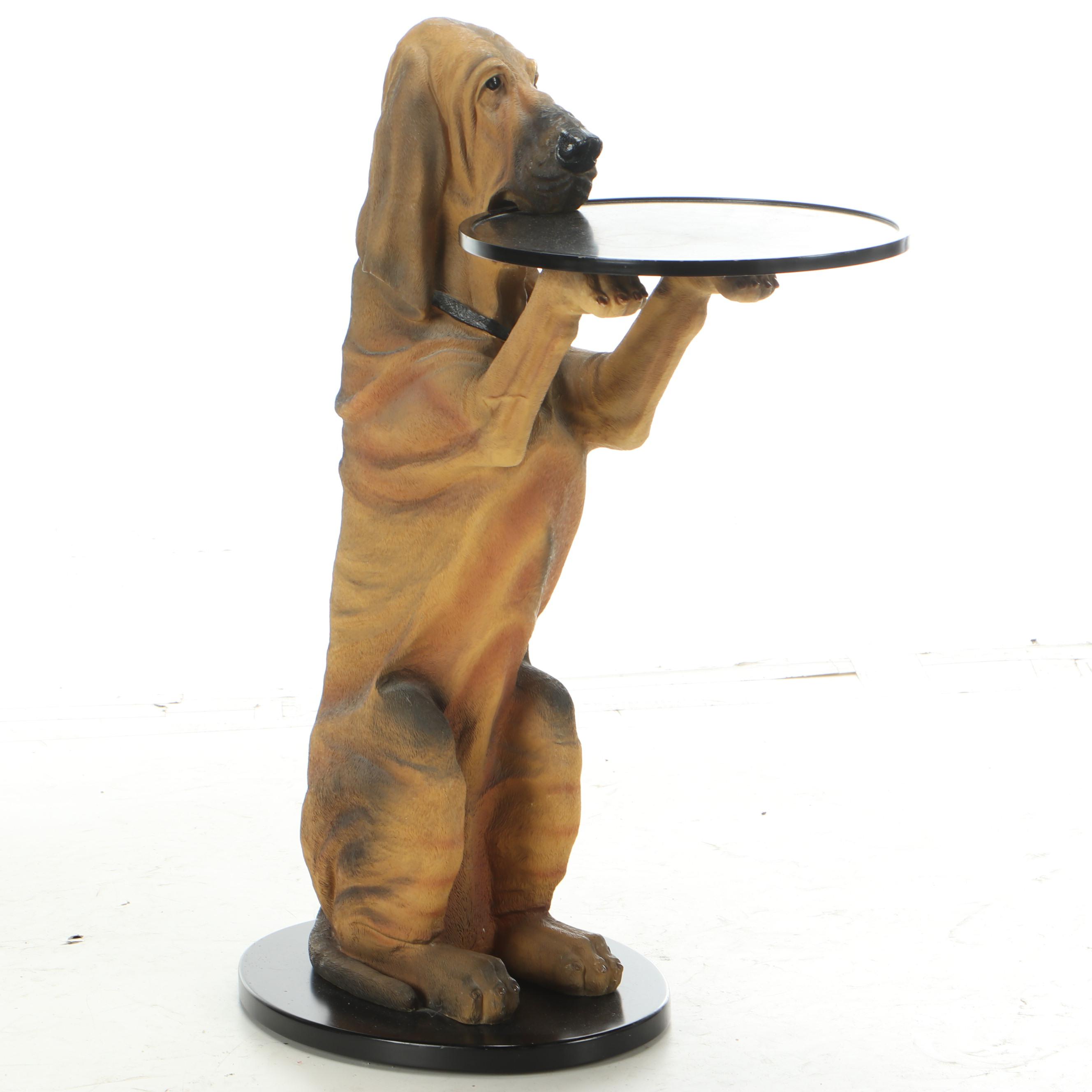 The Bombay Company "Sir Hawthorne" Composite Hound Dog Butler Table, 1998