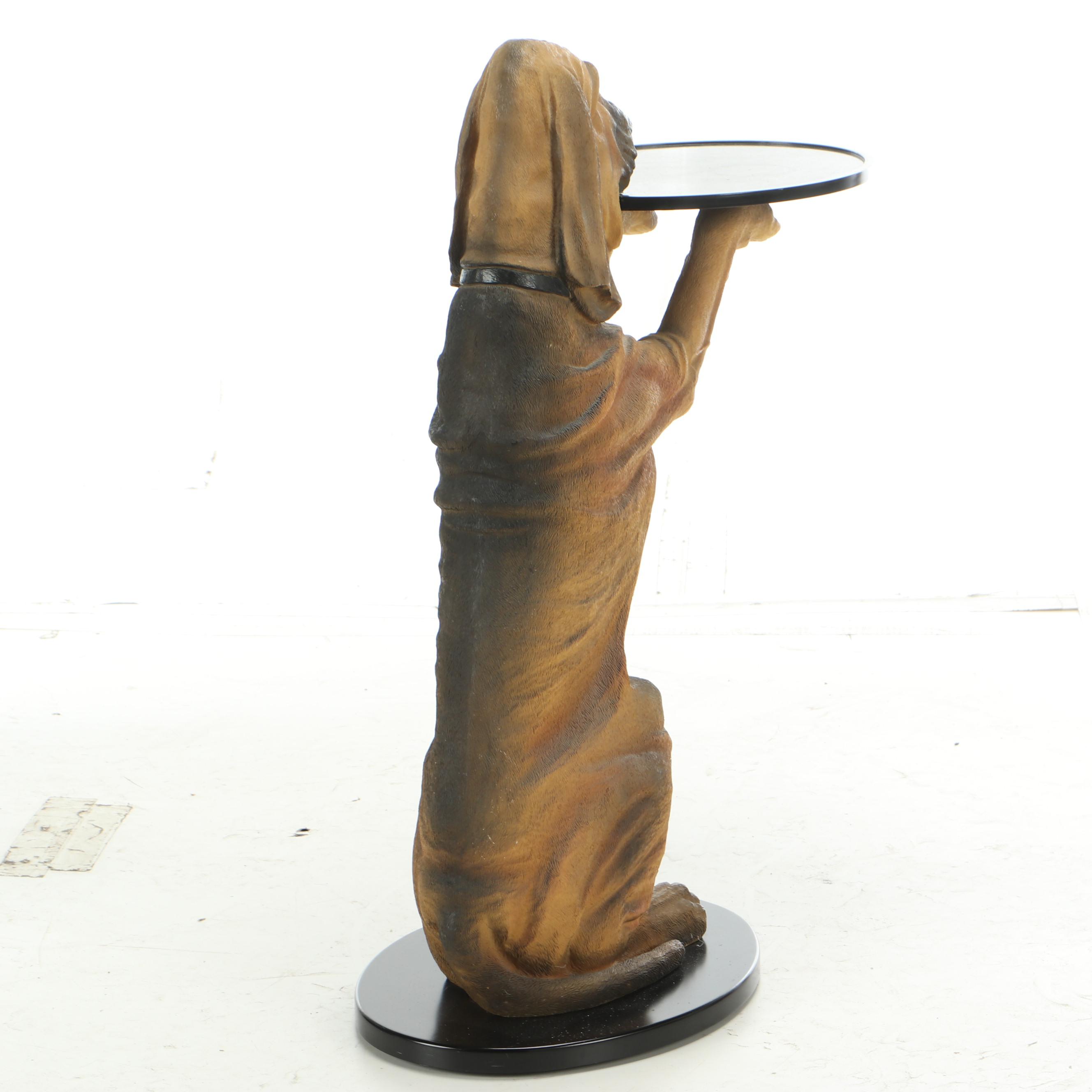 The Bombay Company "Sir Hawthorne" Composite Hound Dog Butler Table, 1998