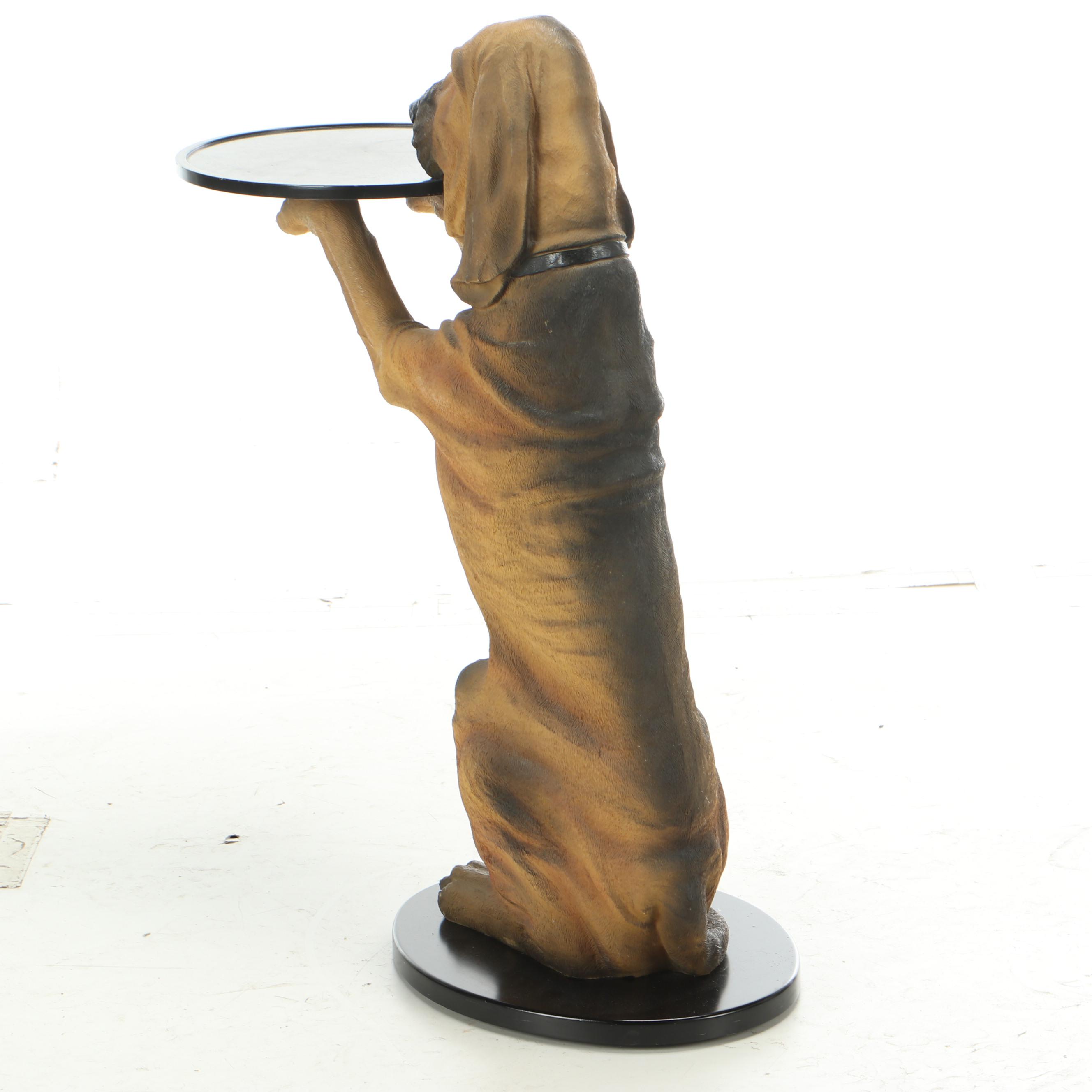 The Bombay Company "Sir Hawthorne" Composite Hound Dog Butler Table, 1998