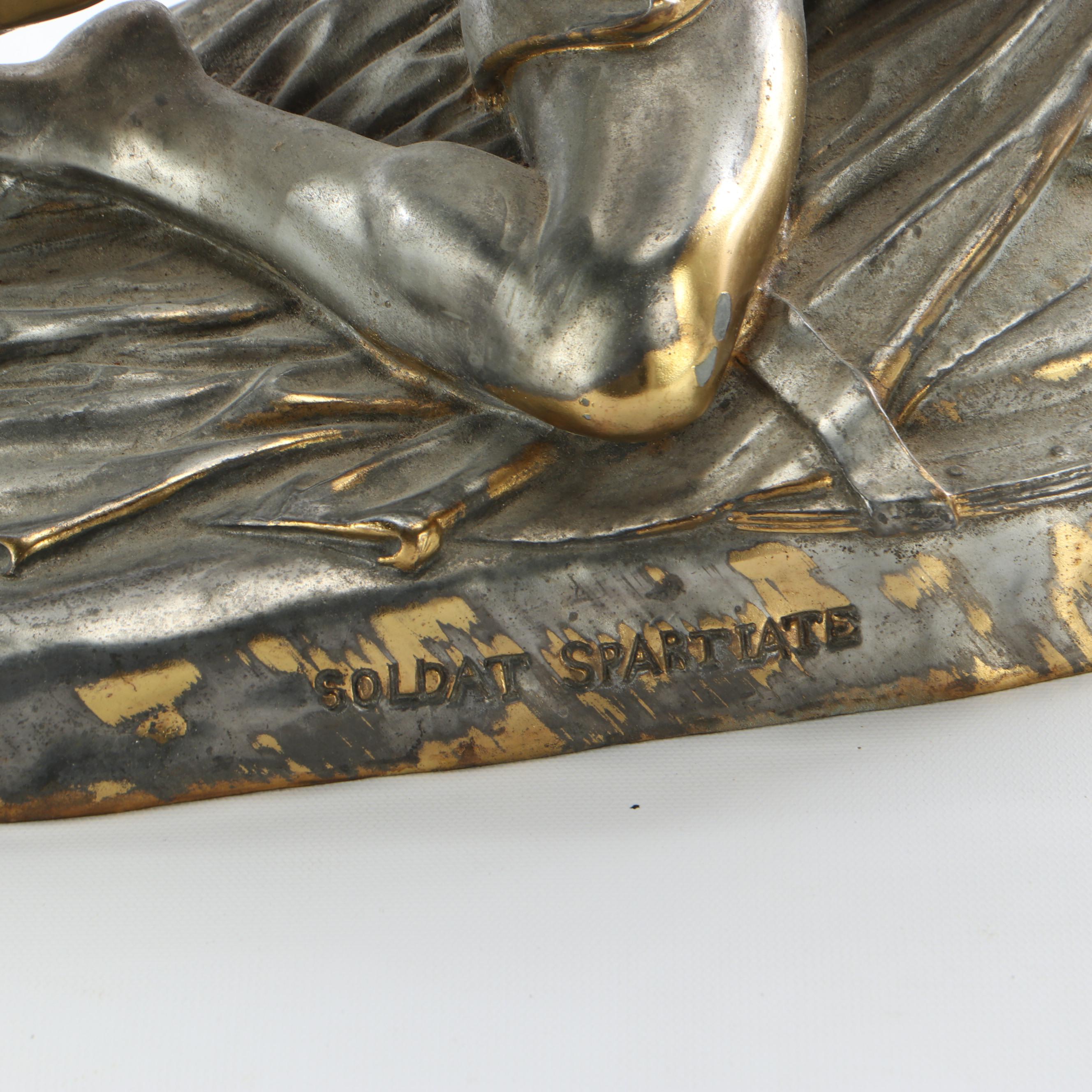 Pair Of Bradley & Hubbard Victorian "Soldat Spartiate" Lamp After Cortot