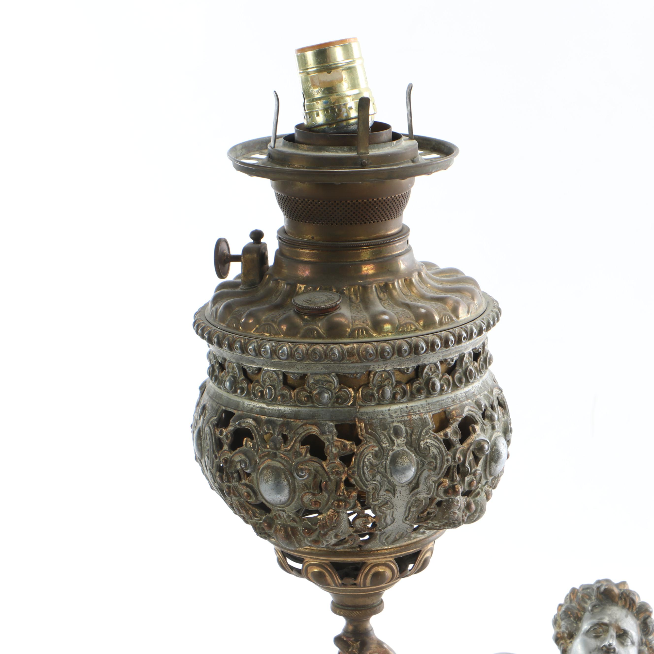 Pair Of Bradley & Hubbard Victorian "Soldat Spartiate" Lamp After Cortot