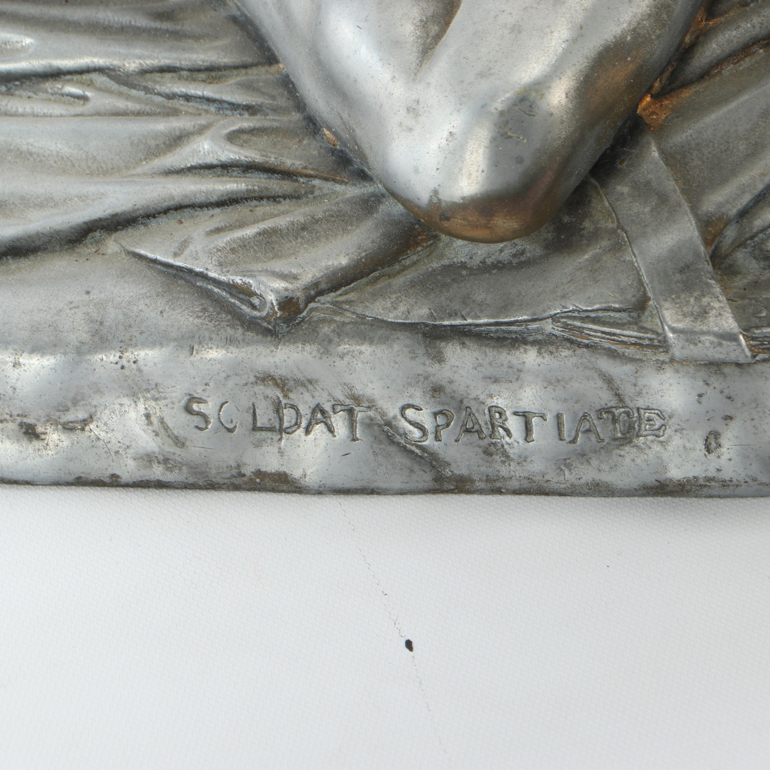 Pair Of Bradley & Hubbard Victorian "Soldat Spartiate" Lamp After Cortot