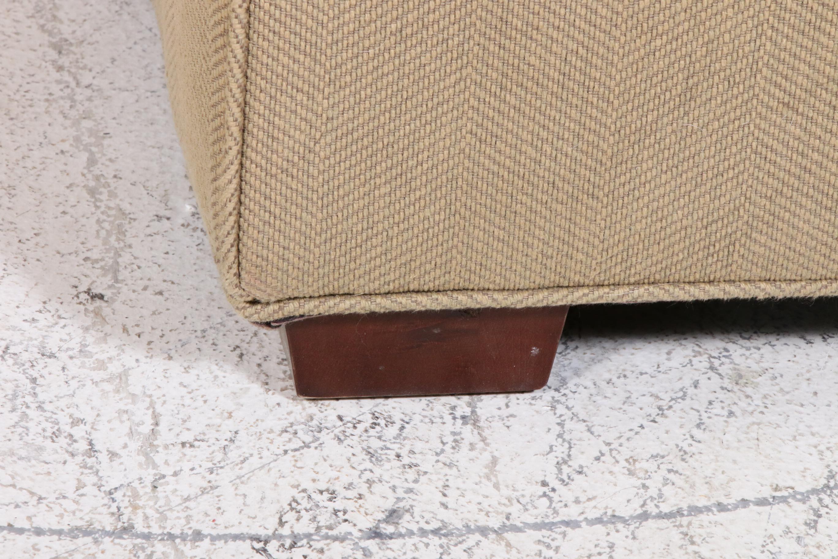 Pottery Barn Fabric Upholstered Three-Piece Square Arm Sectional Sofa