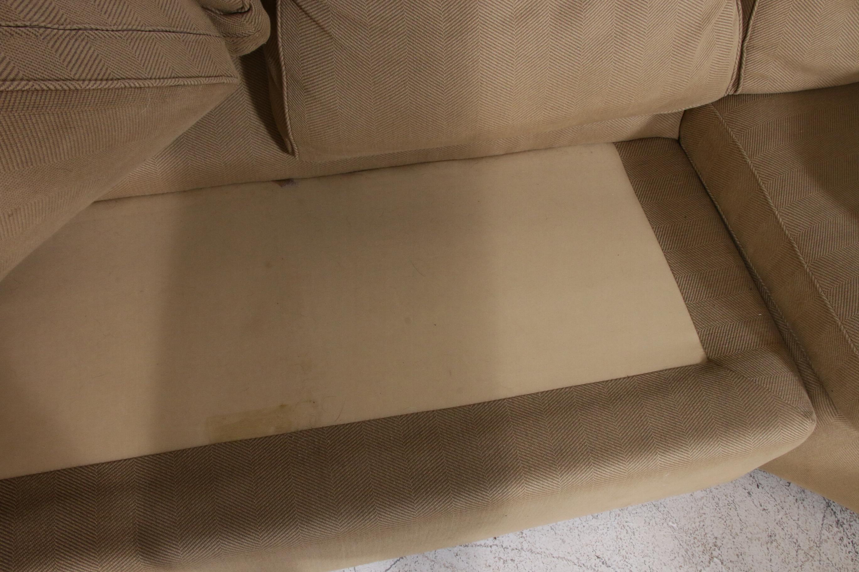 Pottery Barn Fabric Upholstered Three-Piece Square Arm Sectional Sofa