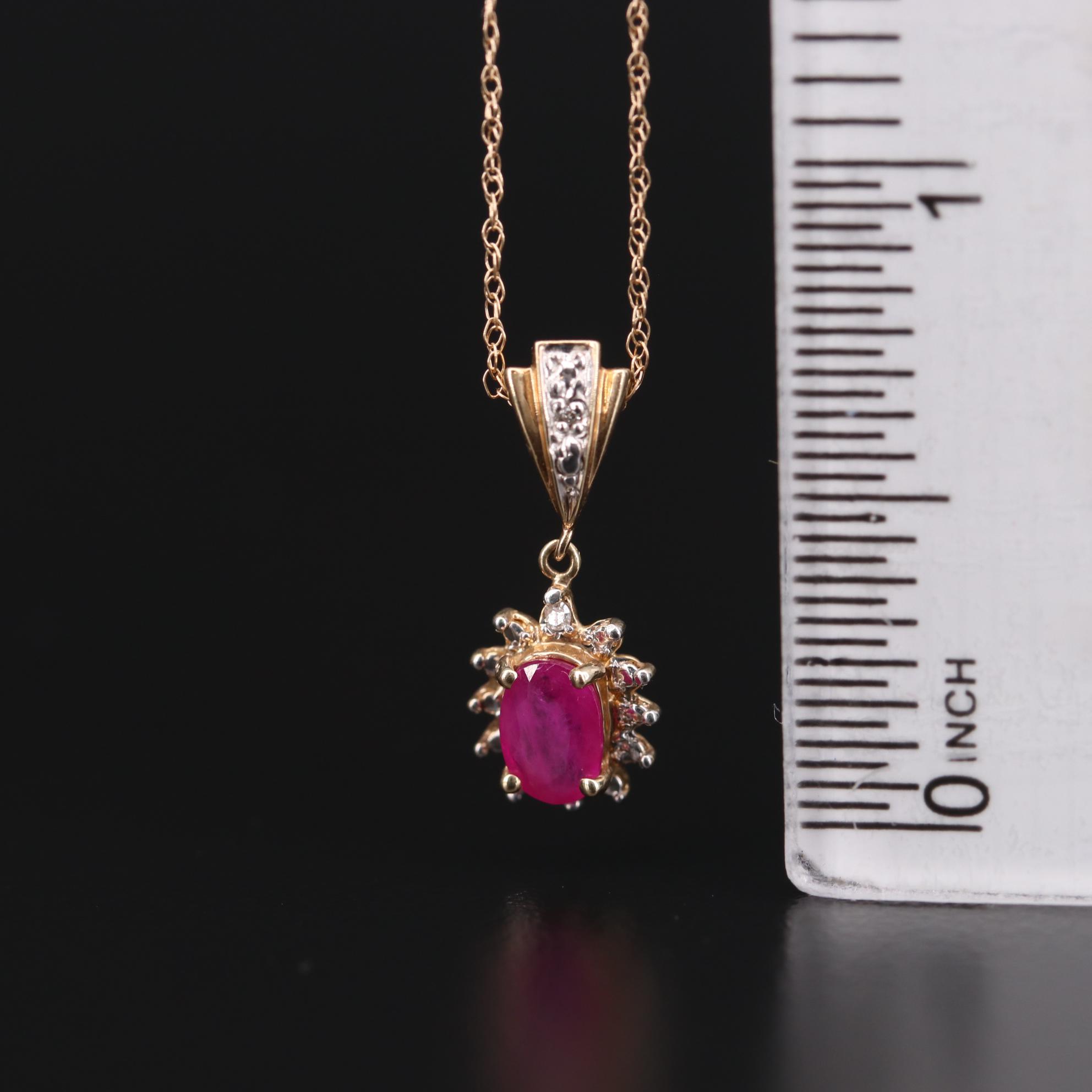 10K and 14K Gold Necklaces with Topaz, Ruby, Emerald, and Diamonds