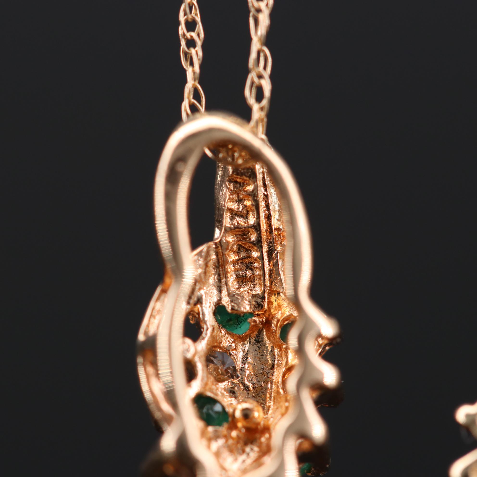 10K and 14K Gold Necklaces with Topaz, Ruby, Emerald, and Diamonds