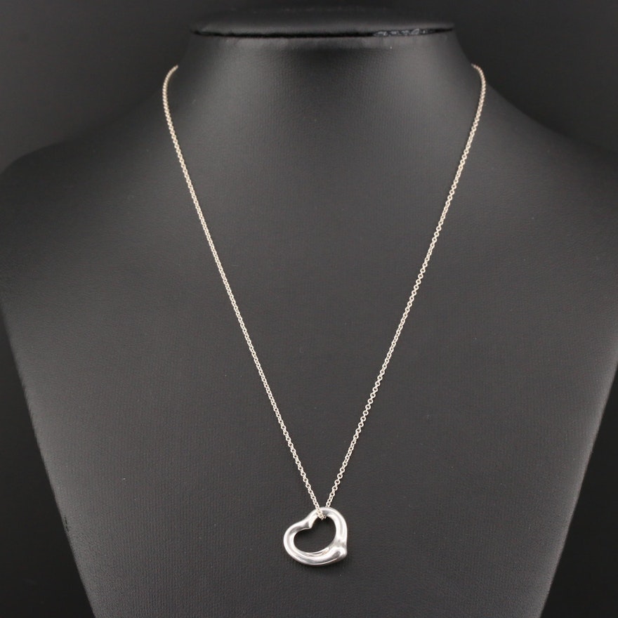 Elsa Peretti for Tiffany & Co. "Open Heart" Sterling Pendant Necklace