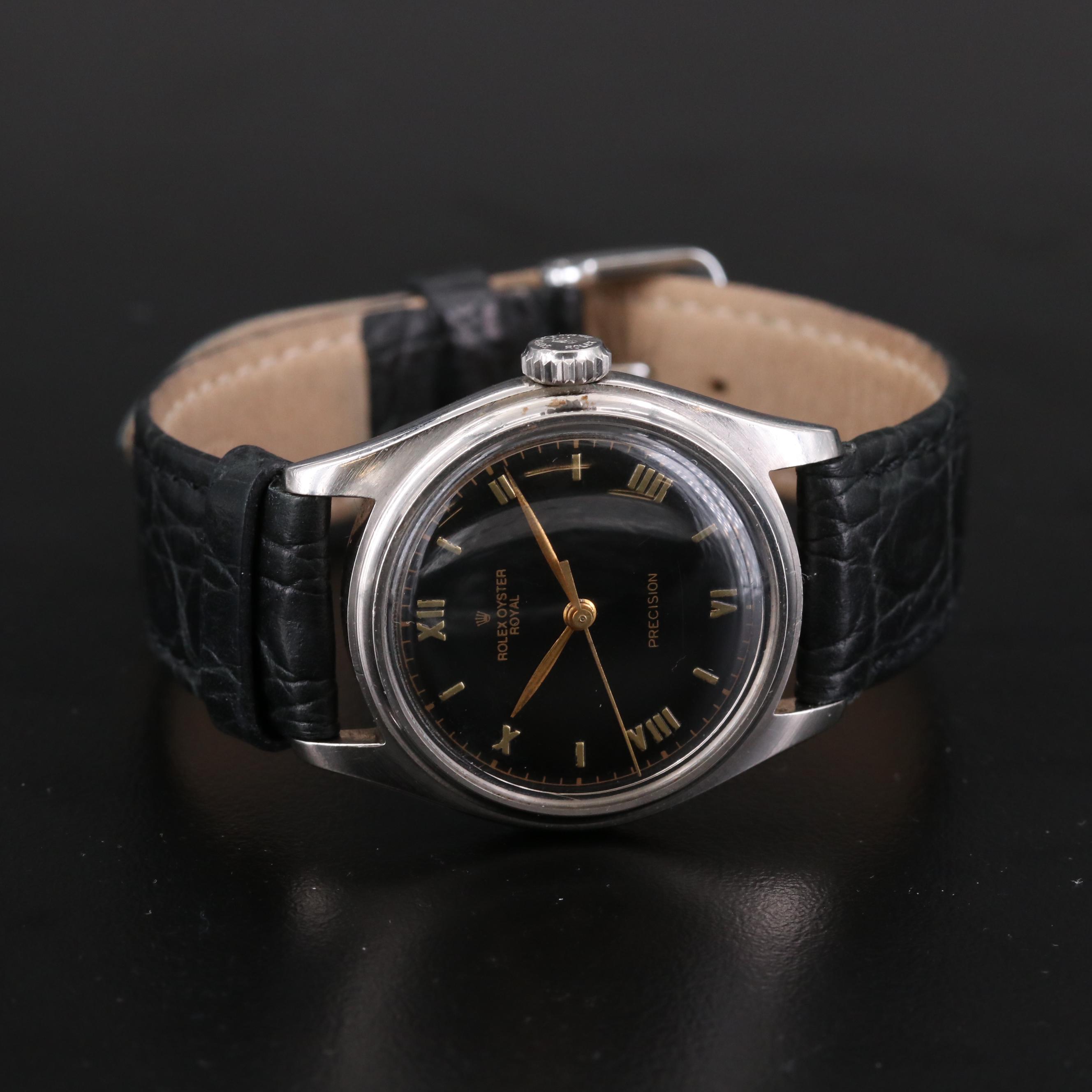 Vintage Rolex Oyster Royal Stainless Steel Stem Wind Watch, Circa 1951