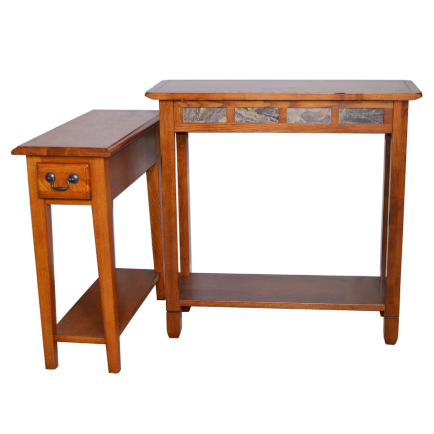 Leick Home Oak Accent Table and Other Wood Side Table