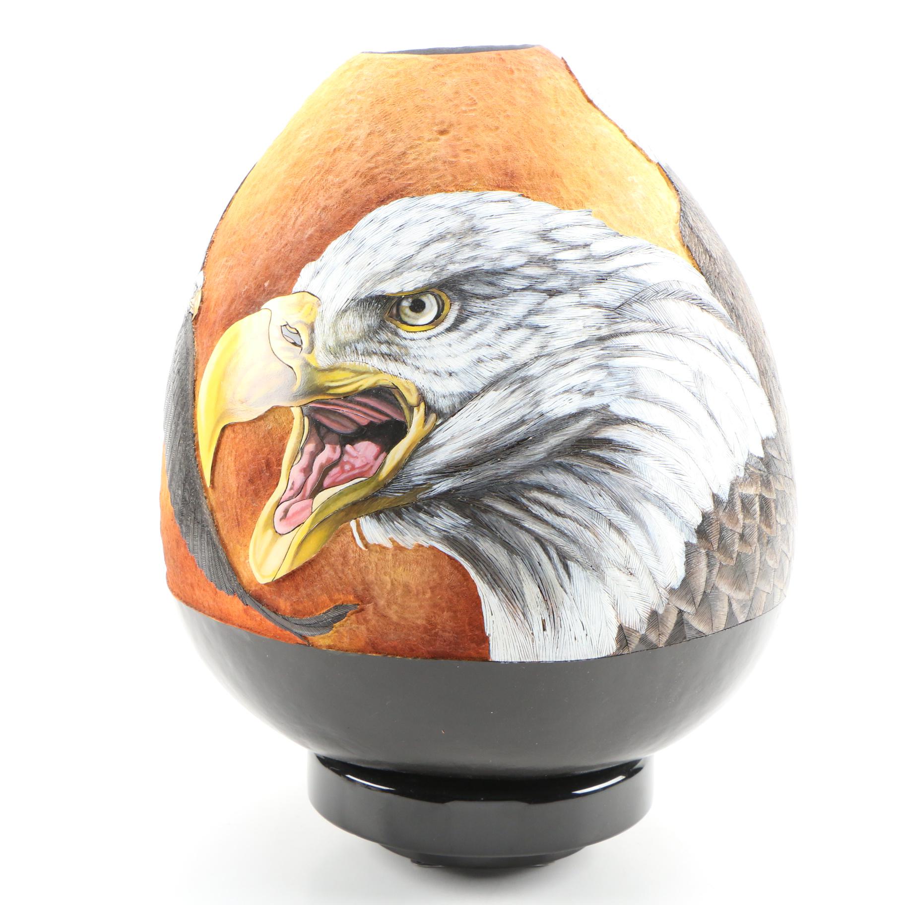 Denise Meyers Hand-painted Gourd "Eagle"