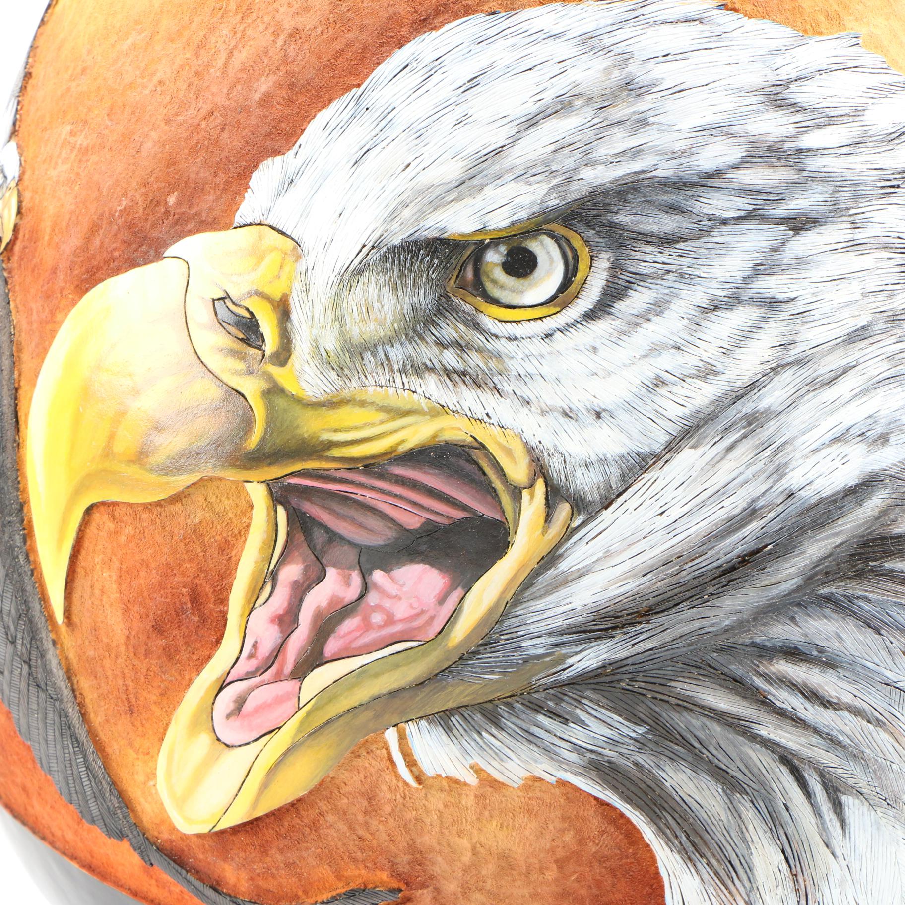 Denise Meyers Hand-painted Gourd "Eagle"