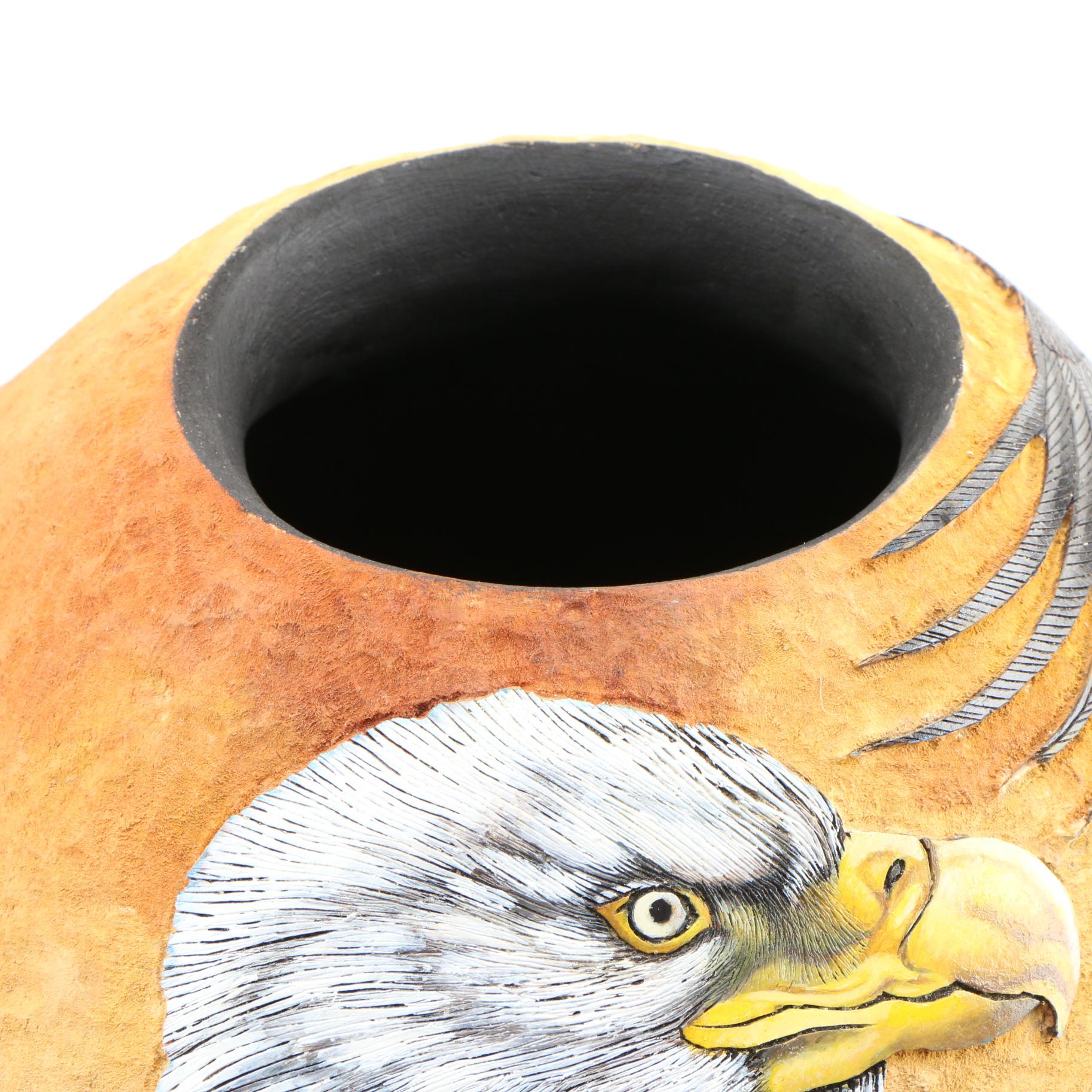 Denise Meyers Hand-painted Gourd "Eagle"
