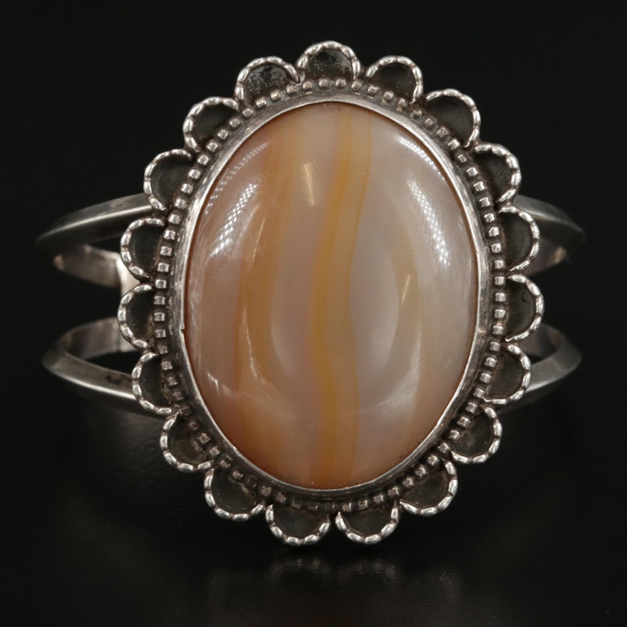 Sterling Silver Agate Cuff Bracelet