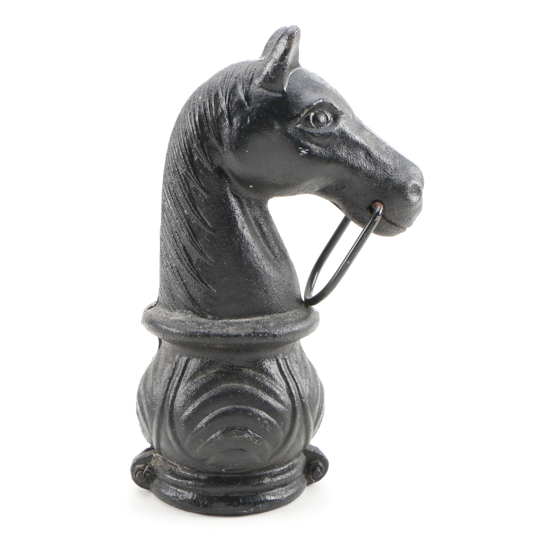 Cast Iron Horse Head Hitching Post Finial