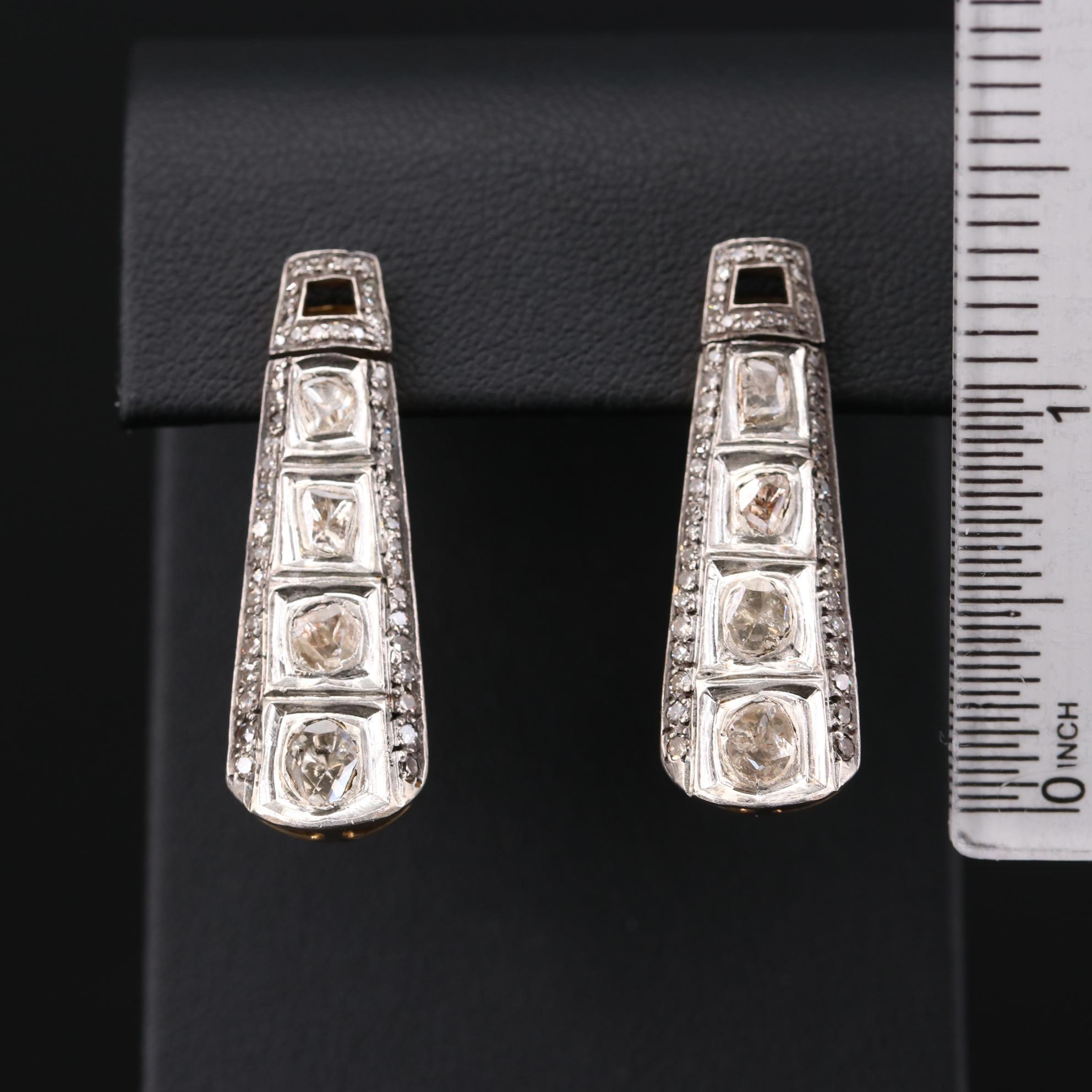 Sterling Silver Diamond Drop Earrings