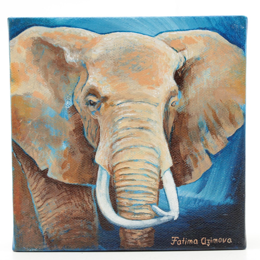 Fatima Taylor Acrylic Painting of an Elephant