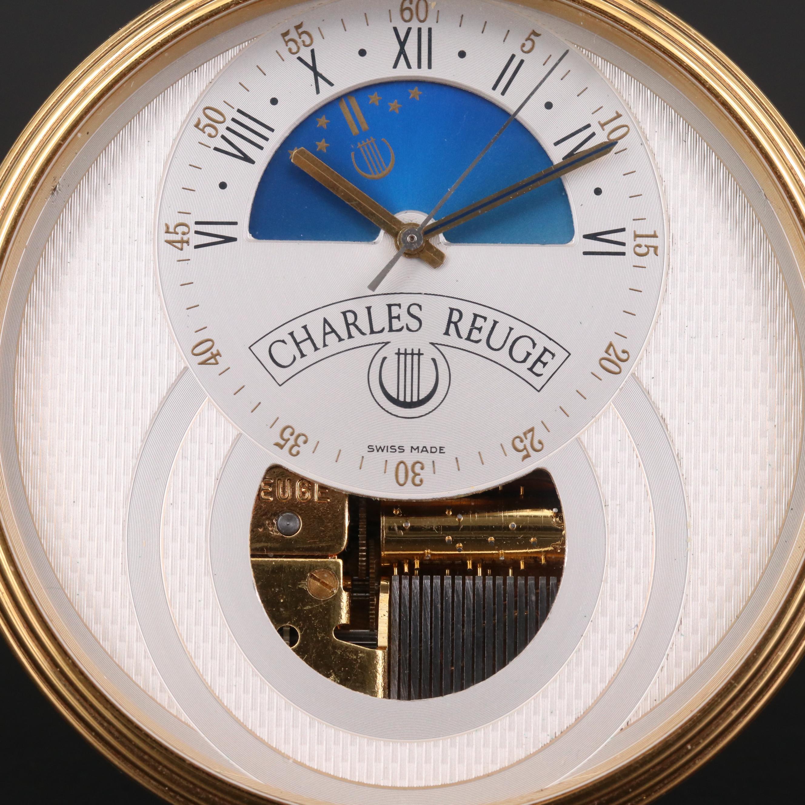 Musical Pocket Watch by Charles Reuge with Day and Night Phase Dial