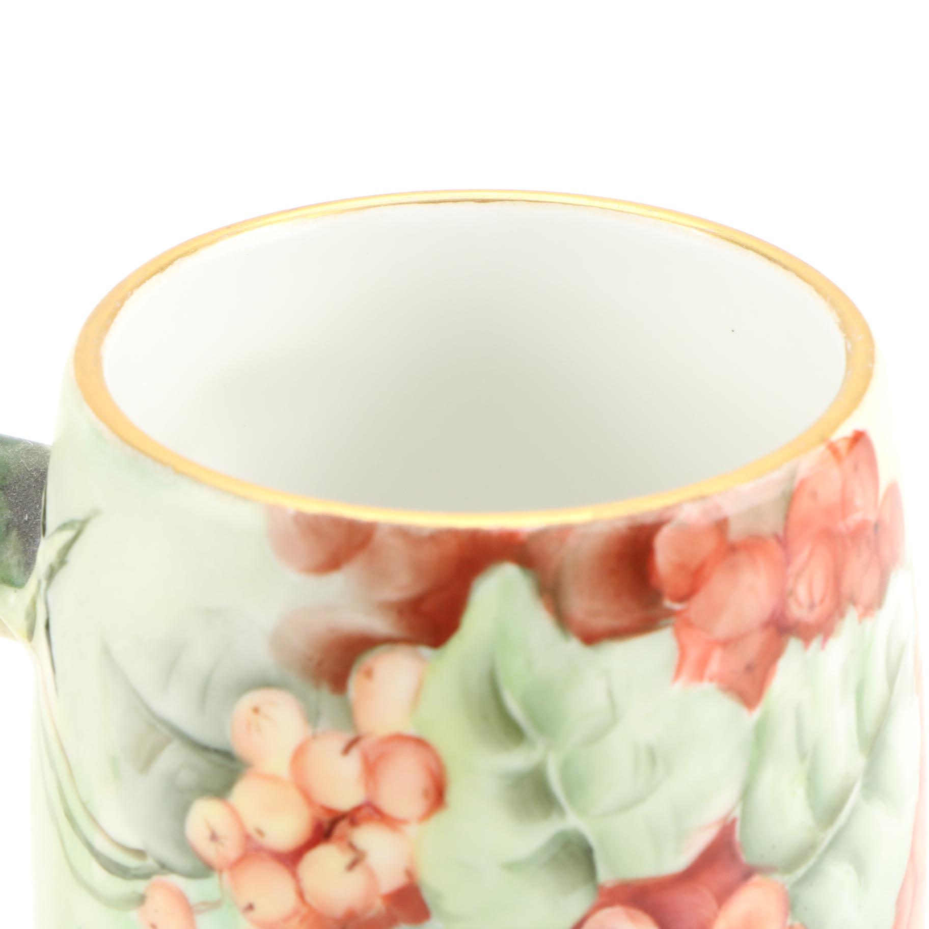 Jean Pouyat Hand-Painted Limoges Porcelain Mug/Tankard