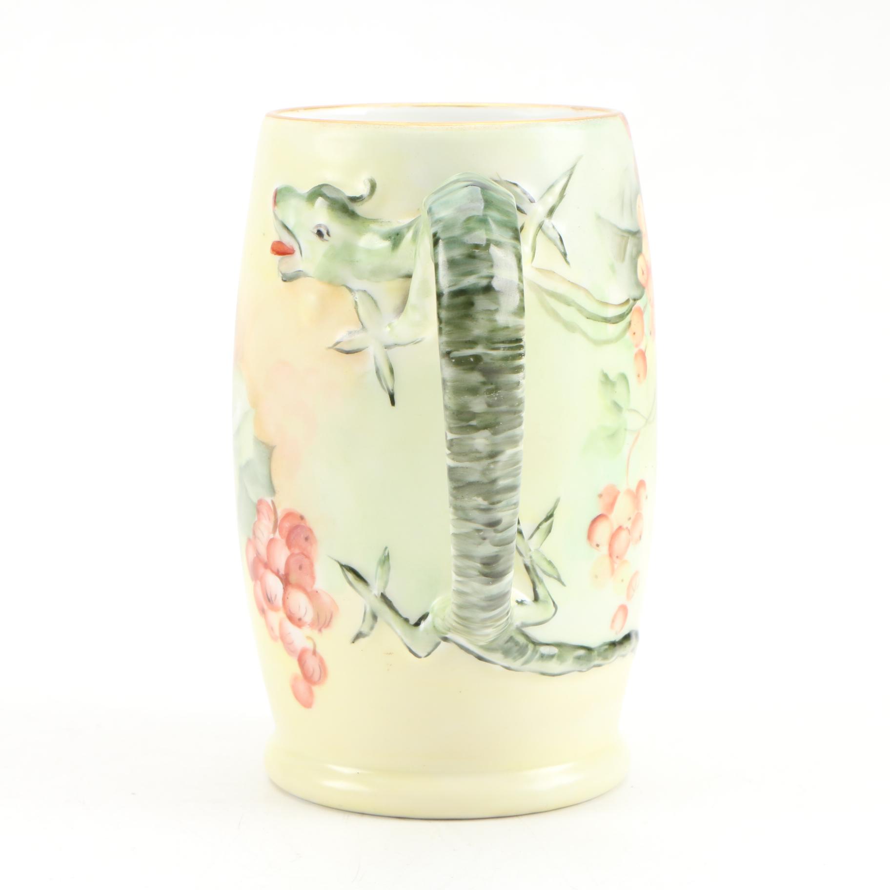 Jean Pouyat Hand-Painted Limoges Porcelain Mug/Tankard