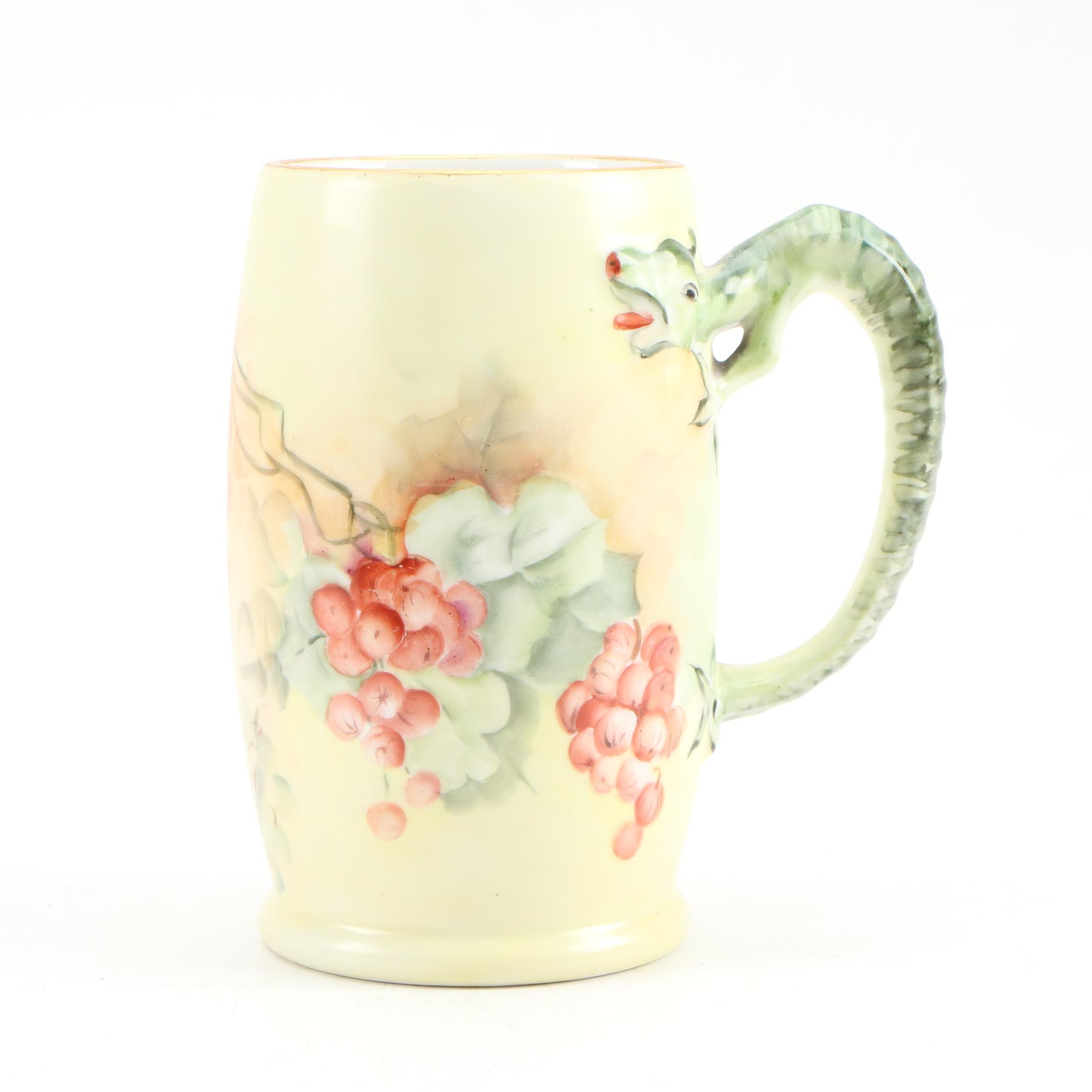 Jean Pouyat Hand-Painted Limoges Porcelain Mug/Tankard