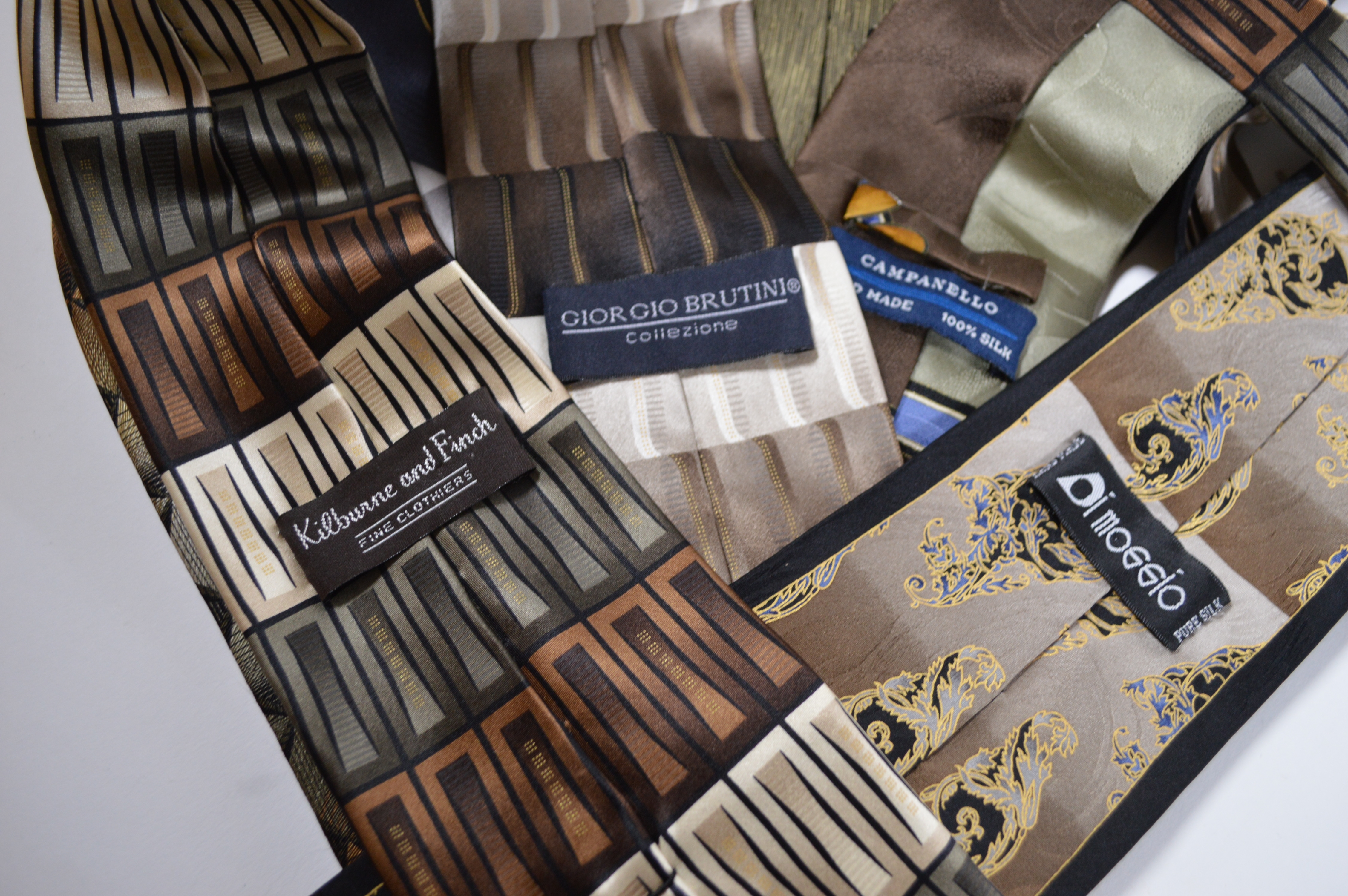 Men's Silk Necktie Collection Including Giorgio Brutini