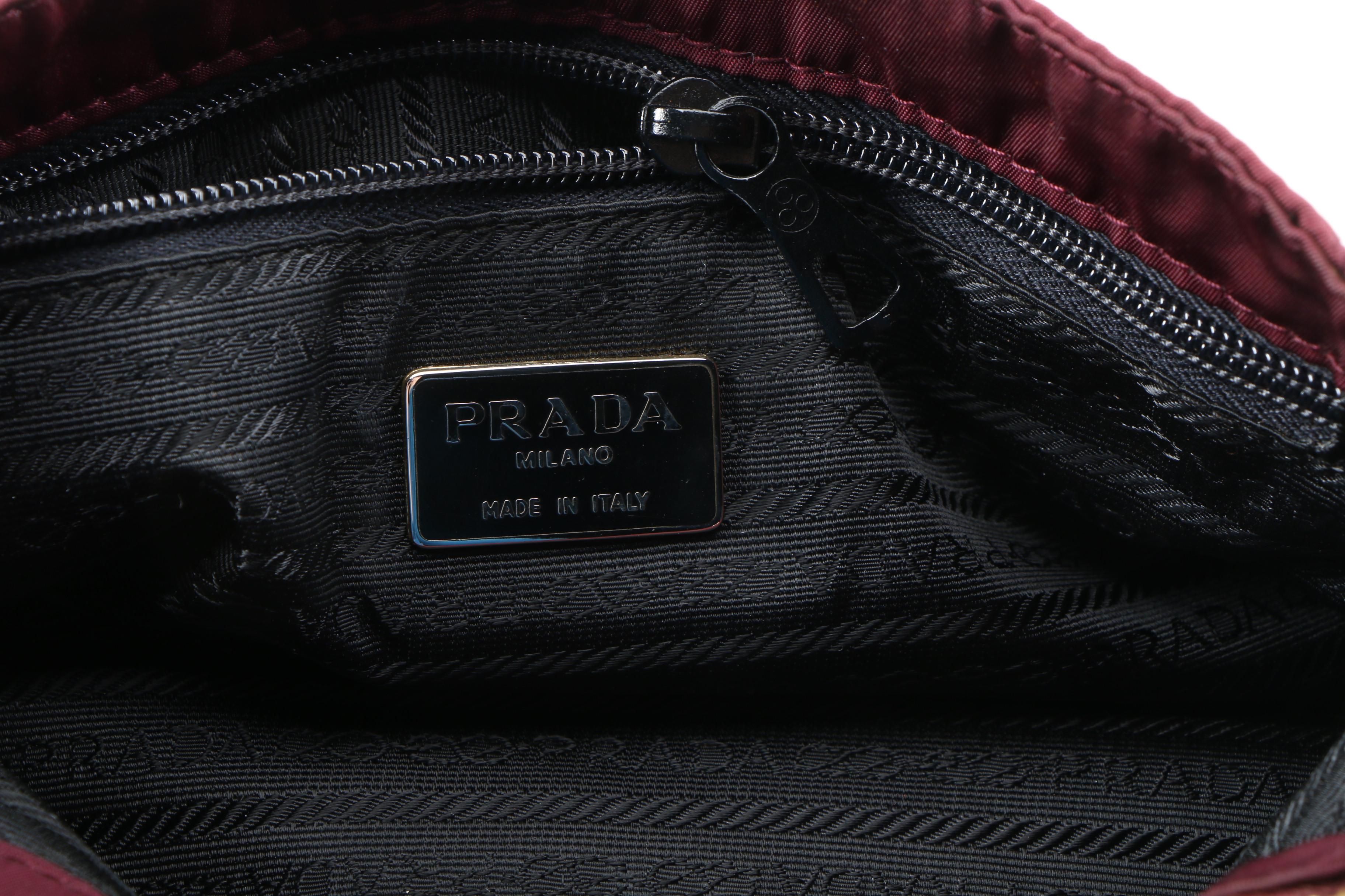 Prada Quilted Tessuto Nylon Shoulder Bag with Leather Chain Link Shoulder Straps